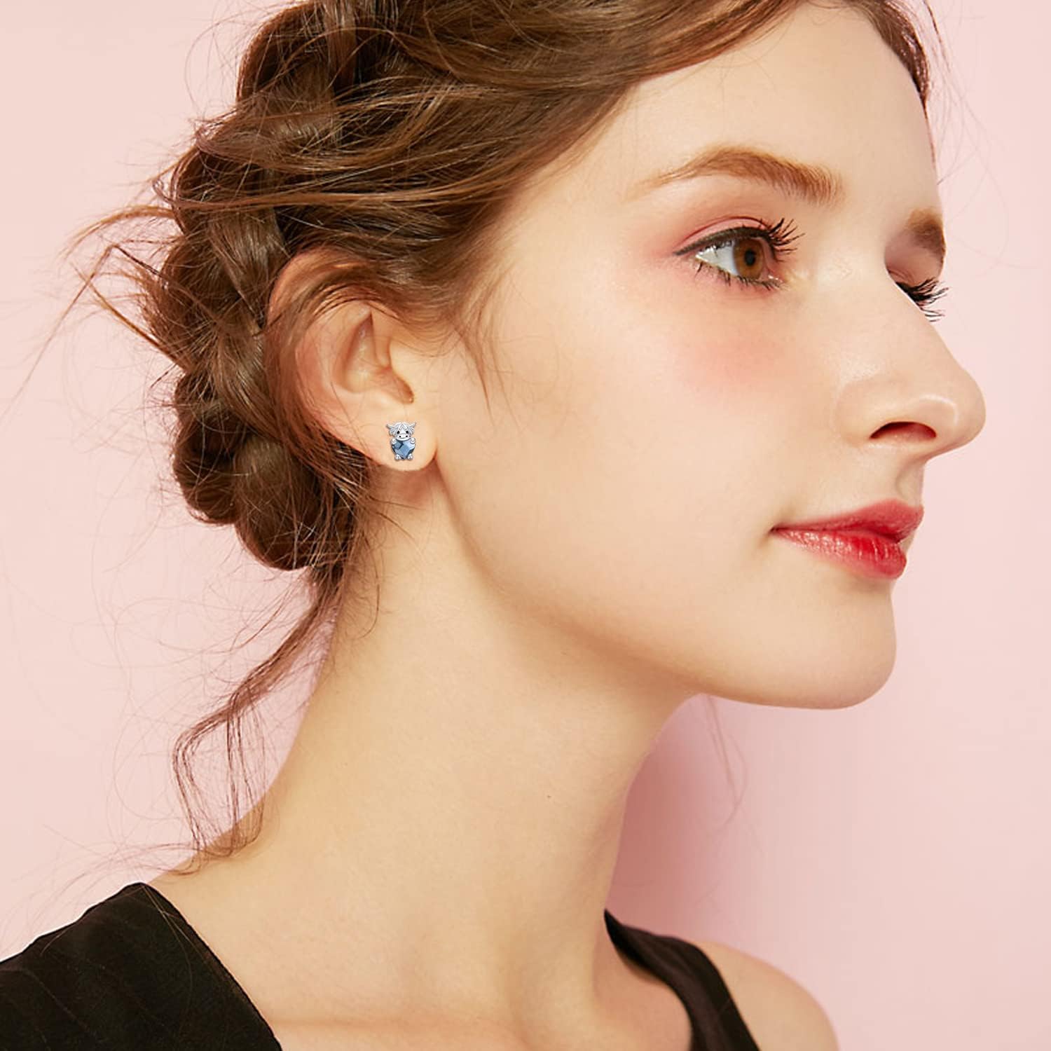 JUSTKIDSTOY Hypoallergenic Earrings Sterling Silver Crystal Cute Animal Studs Earrings for Sensitive Ears Birthday Gifts for Women Girls - Image 5