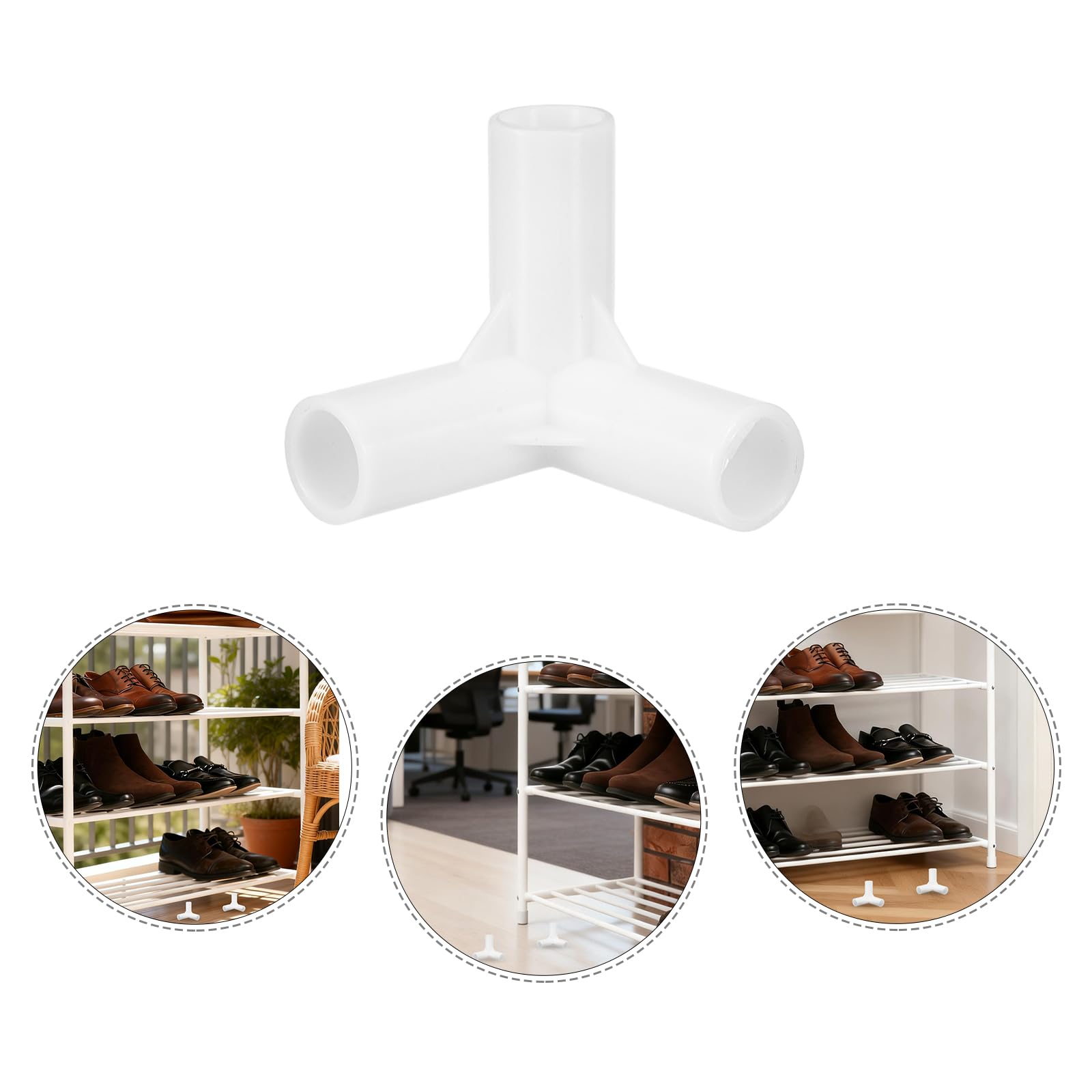 Yardenfun Connecteurs de Jonction à 3 Voies 11mm en Plastique Blanc, 20 Pièces, pour Étagères de Chaussures et Garde-robe, Optimisation D'espace sans Outil, pour Chambres et Organisation