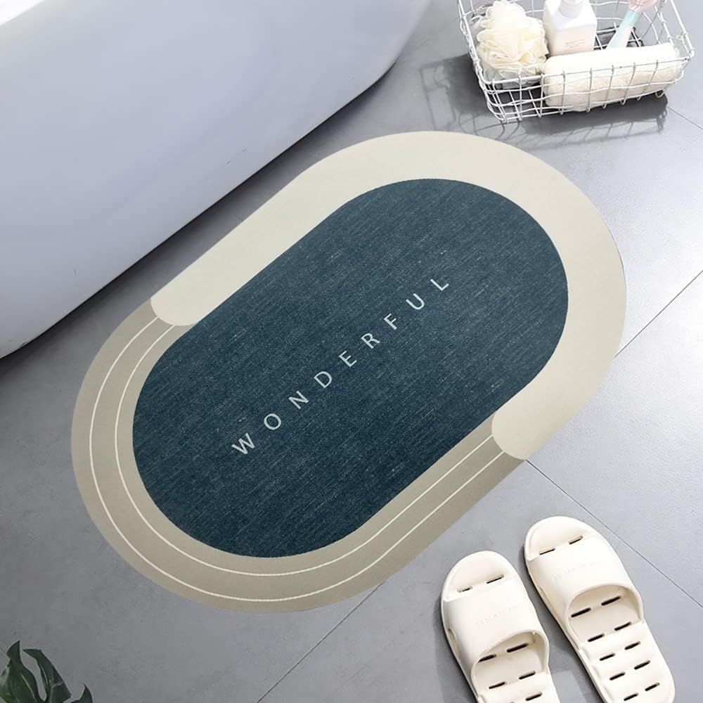 Status Contract Water Absorbing Mat for Bathroom Quick Dry Rubber Backed Anti-Slip Floor Mat Non Slip Mat for Home, Kitchen (38x 58cms) (Blue) (B0CH3JN15Z) Amazon Price History, Amazon Price Tracker