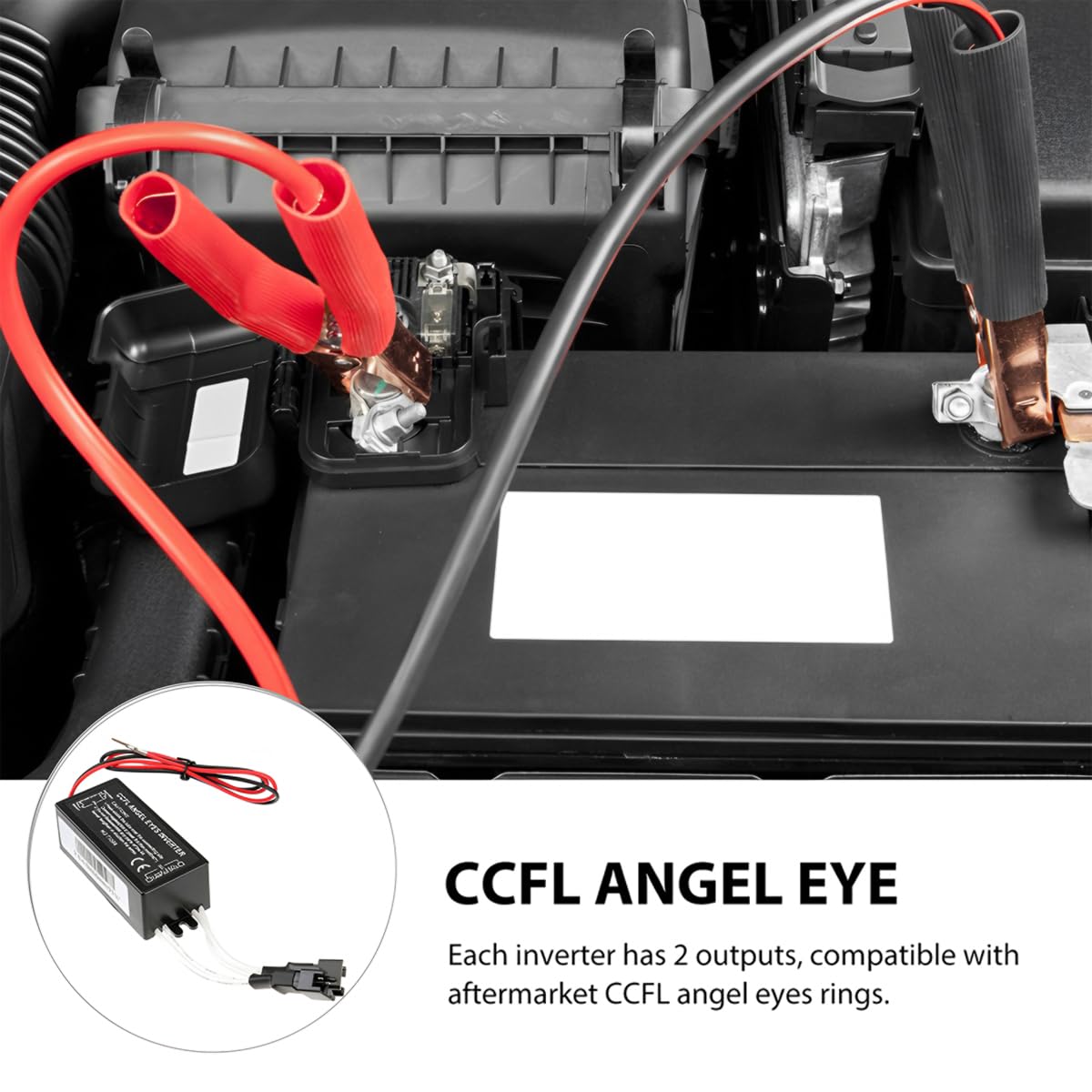 CGEAMDY 2 Pièces CCFL Inverter Rechange pour Les Yeux d'ange, Kit D'anneaux D'yeux d'ange 12V étanche De Rechange, Ballast Inverseur CCFL Femelle De Rechange pour Anneaux Halo Angel Eyes