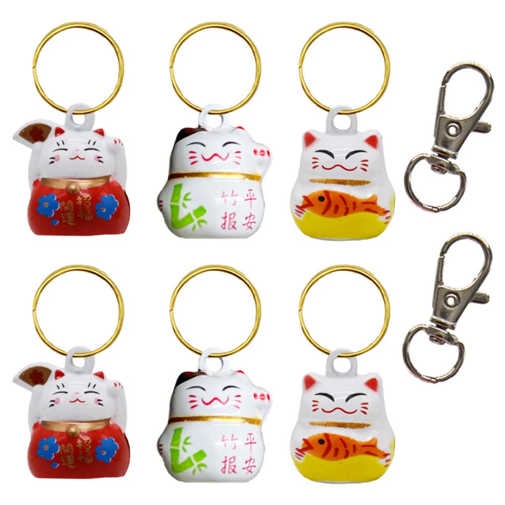 6 Pack Lucky Cat Collar Bells Loud Dog Collar Bells for Potty Training Necklace Pendant with Free Clips Key Rings White Red and Yellow, Metal (B09F9N4YYH) Amazon Price History, Amazon Price Tracker