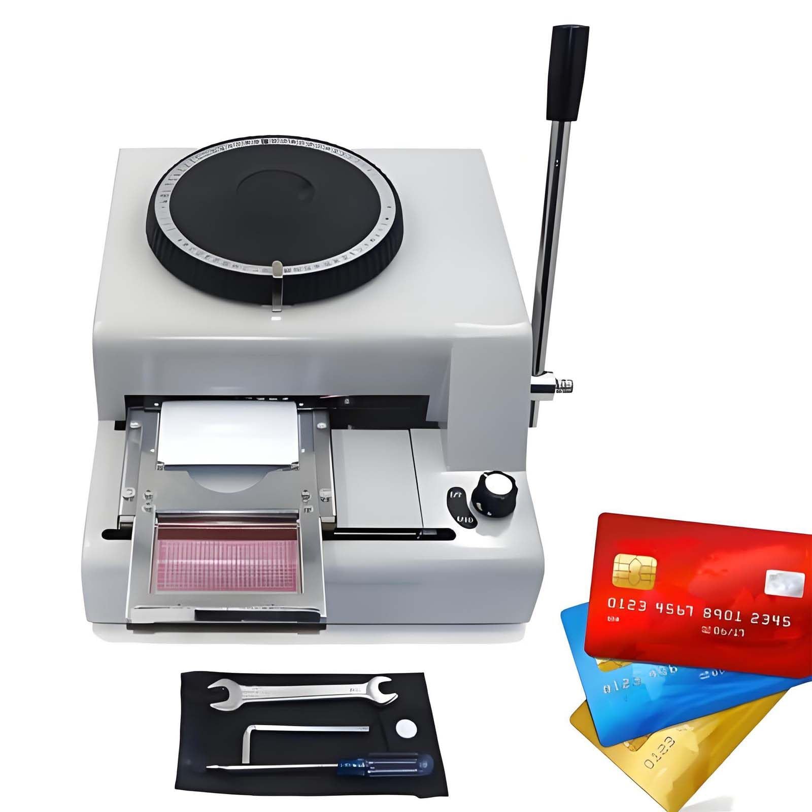 GUTYGIO Card Embosser, Metal Stainless Steel Stamping Machine,72 Character Manual Embossing Tool for PVC ID, VIP, Gift Cards,Letterpress Rotogravure Printing - Durable & Easy to Use