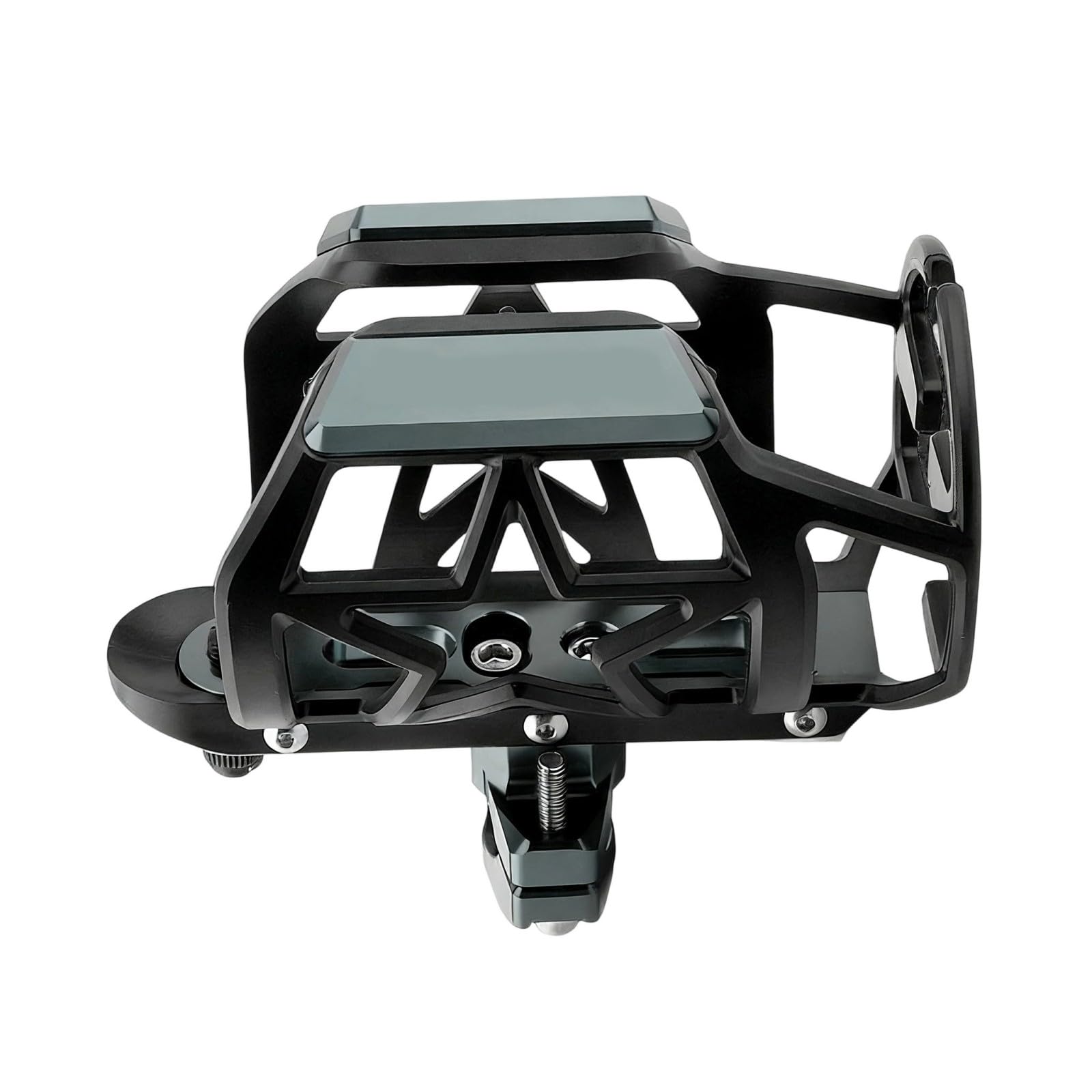 Supporto per tazza da moto con rotazione a 360°, regolabile, adatto per bottiglie da 55-85mm, costruzione in alluminio sicuro, supporto per bicicletta globale, per termofori e canterelle