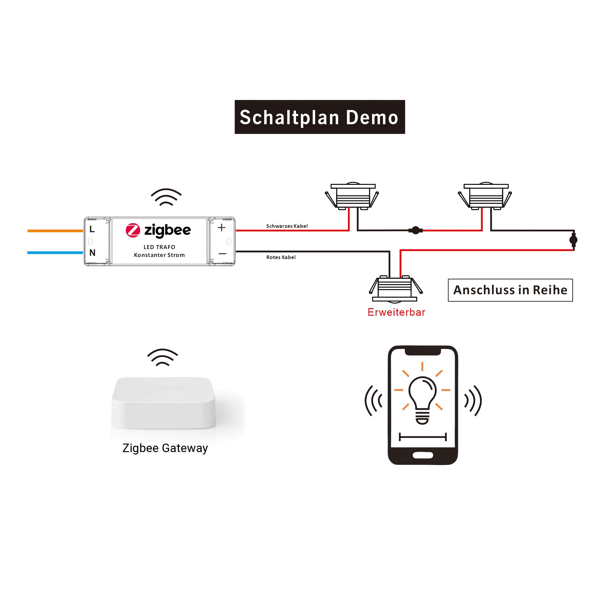 VBLED 3er-Set Smart Home LED Aluminium Mini Einbaustrahler deckenleuchte 1W Spot mit Zigbee LED Trafo