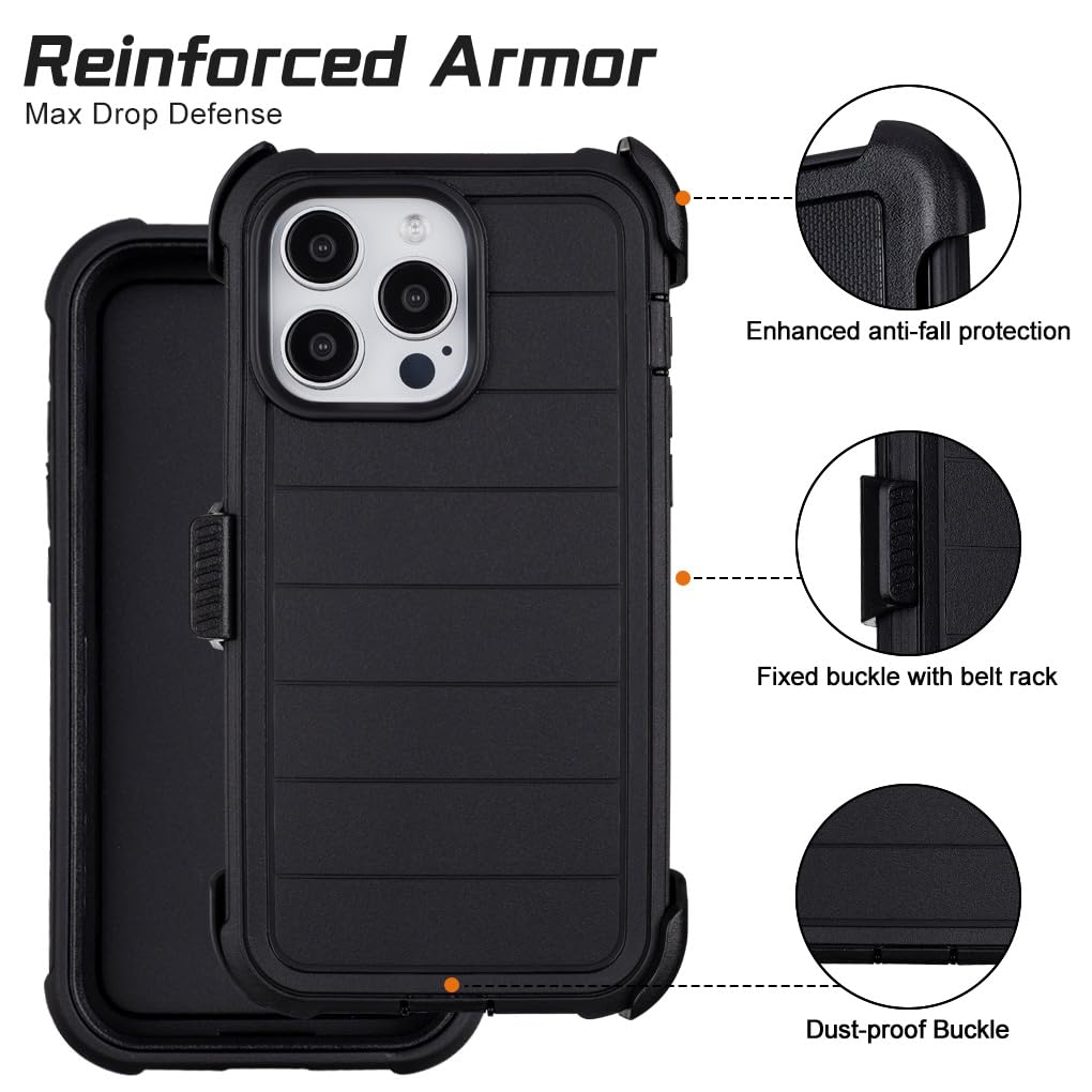 Custodia per iPhone 16 Pro Max con clip e cavalletto