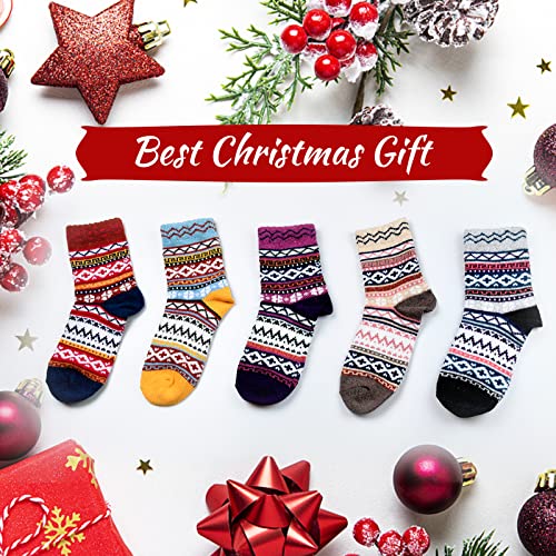 Image of MORECOO Socks for Women - Christmas Gifts for Women - Stocking Stuffers - Thick Wool Soft Warm Cozy Crew Womens Socks