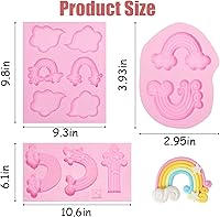 Vista 3 de Moldes de fondant de nube, 3 unidades, molde de silicona arcoíris para decoración de pasteles de chocolate, dulces, azúcar, cupcakes, decoración