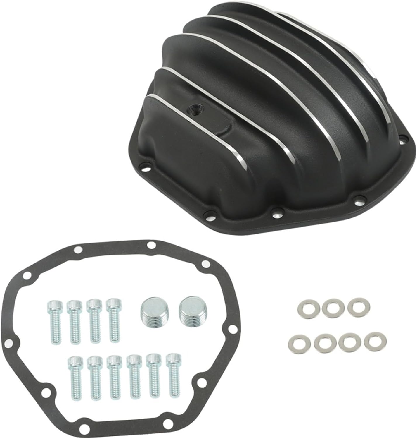 WFLNHB Black Rear Differential Cover 10 Bolt Replacement for Ford F350 F450 GMC C3500HD Ram 2500 2500 3500 1991-2018