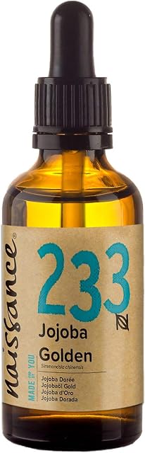 Naissance Cold Pressed Golden Jojoba Oil 50ml - Pure & Natural, Unrefined, Vegan, Hexane Free, No GMO - Ideal for Aromatherapy and as a Massage Base Oil