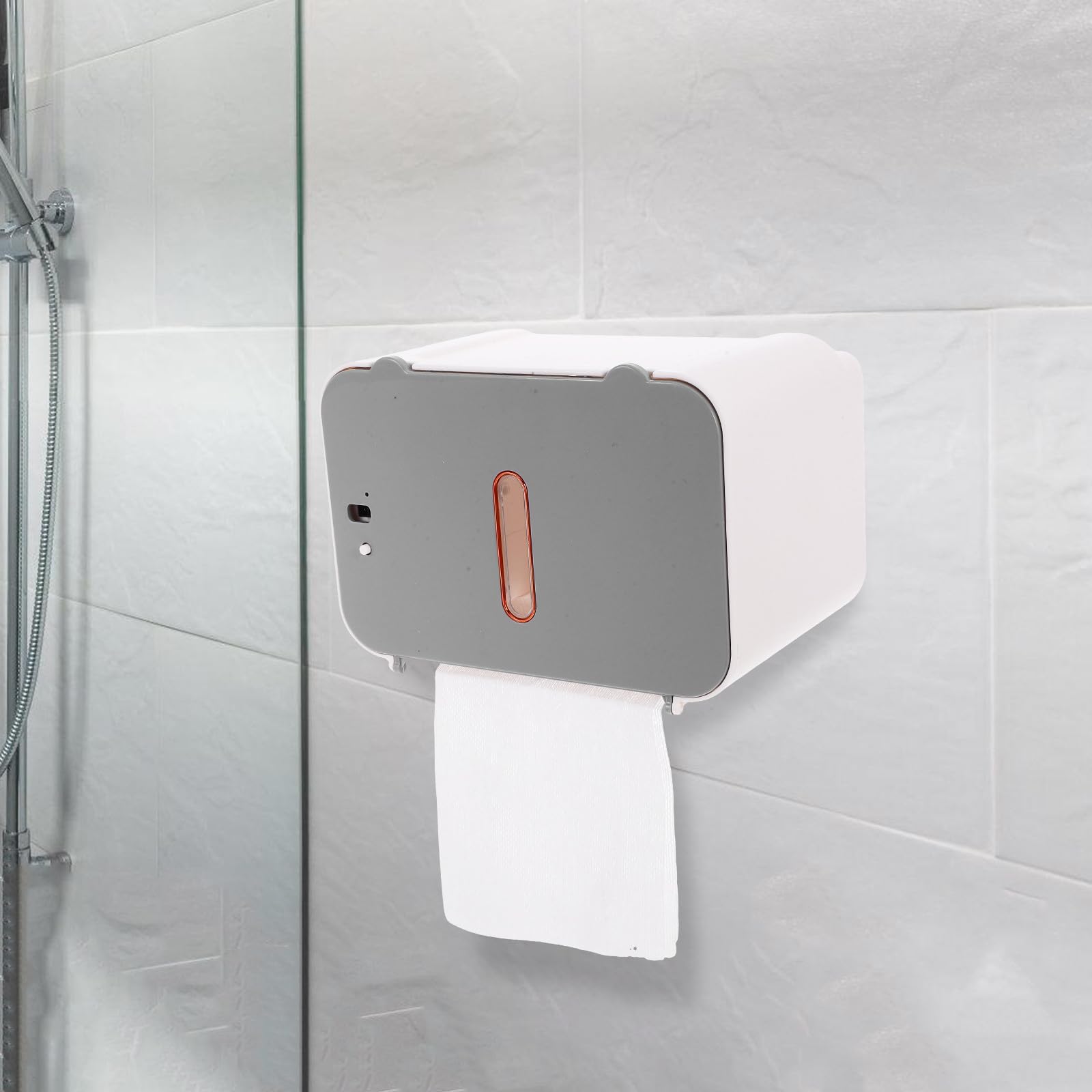 Hohopeti Dispensador Automático de Toallas de Papel para Baño con Sensor sin Tocar, Montaje en Pared, Material ABS y Metal, Capacidad para Varios Rollos, Diseño Moderno y Elegante