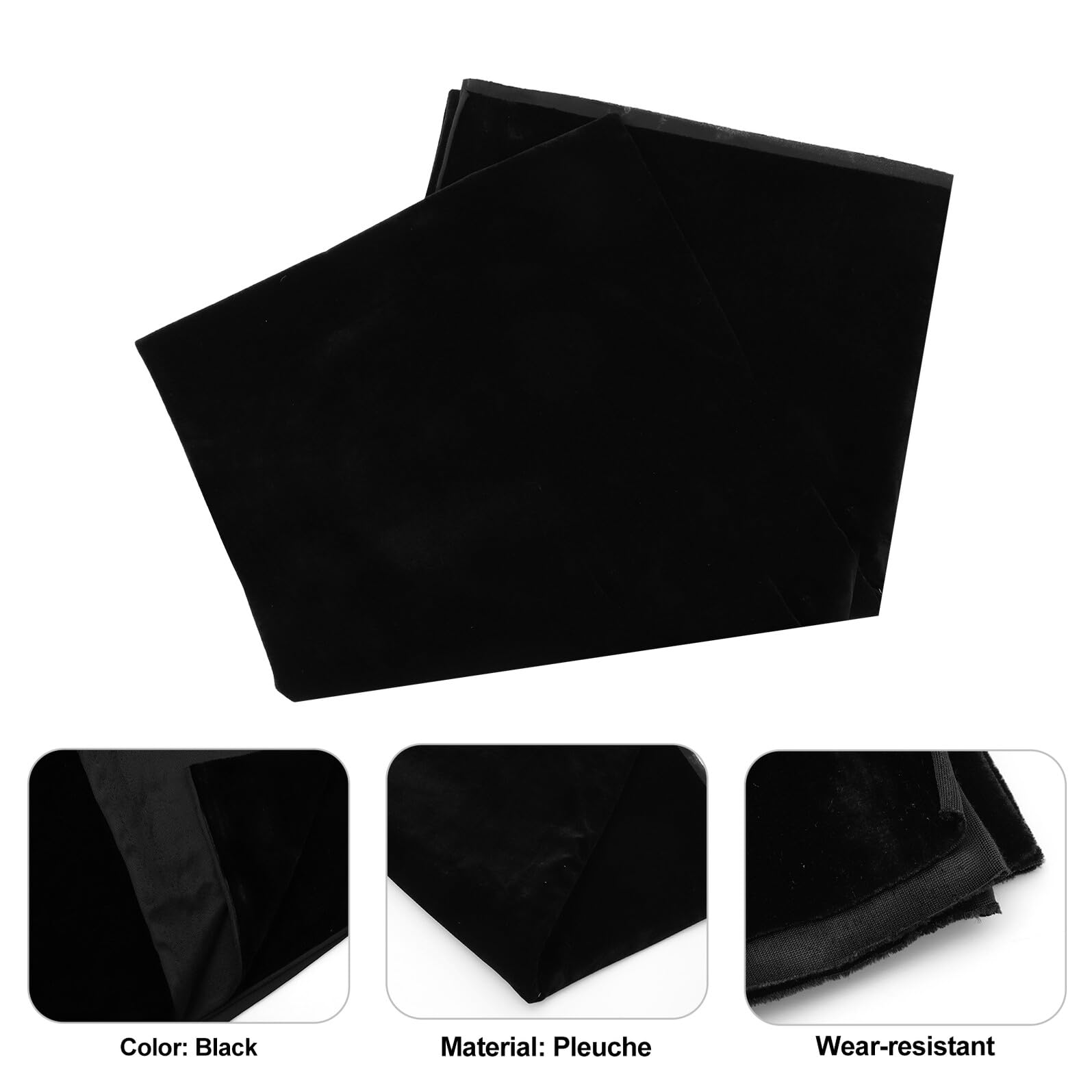 Lurrose Sfondo Fotografico Nero Velluto Nero 1,5x1,5 M Resistente All’usura Lavabile per Studio Fotografico e Riprese Video