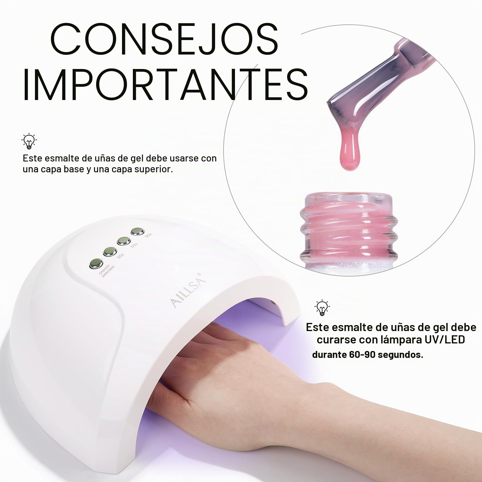 AILLSA Esmalte de uñas de gel rosa nude, esmalte de gel de color neutro transparente, esmalte de uñas de gel de gelatina, translúcido natural, uñas UV para arte de uñas, manicura francesa en casa