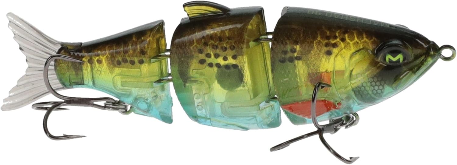 Lew's MachShad Fishing Lure, Lipless Jointed Swimbait, Realistic Swimming Action, Slow Sinking, Size 4 Mustad KVD Elite Short Triple Grip Treble Hooks