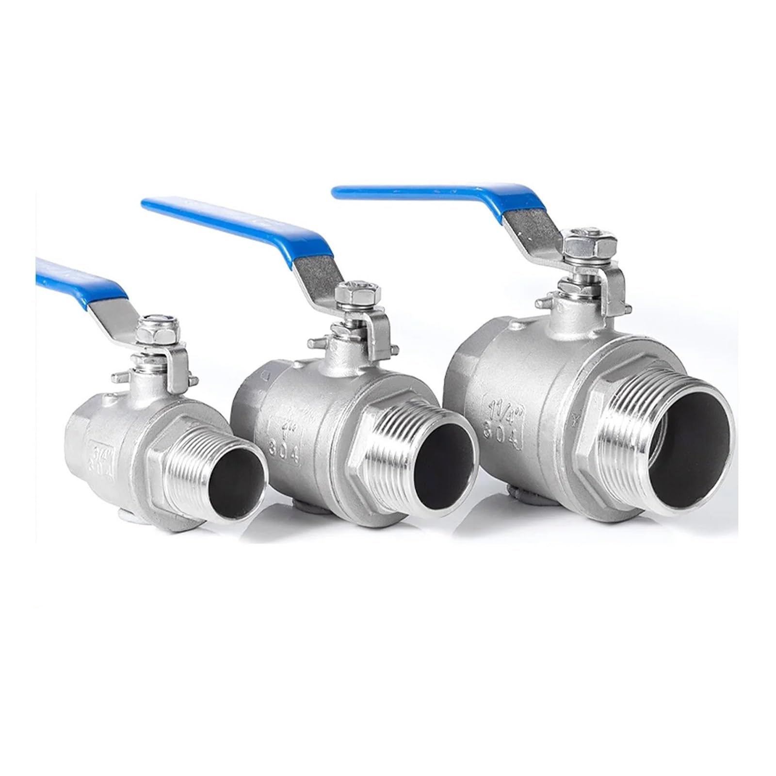 Válvula de bola 2p acero inoxidable 304, 1/2 ", 3/4", 1, 2", BSP, válvula agua rosca hembra y macho, adaptador mango ajuste del interruptor aceite Gas(2")