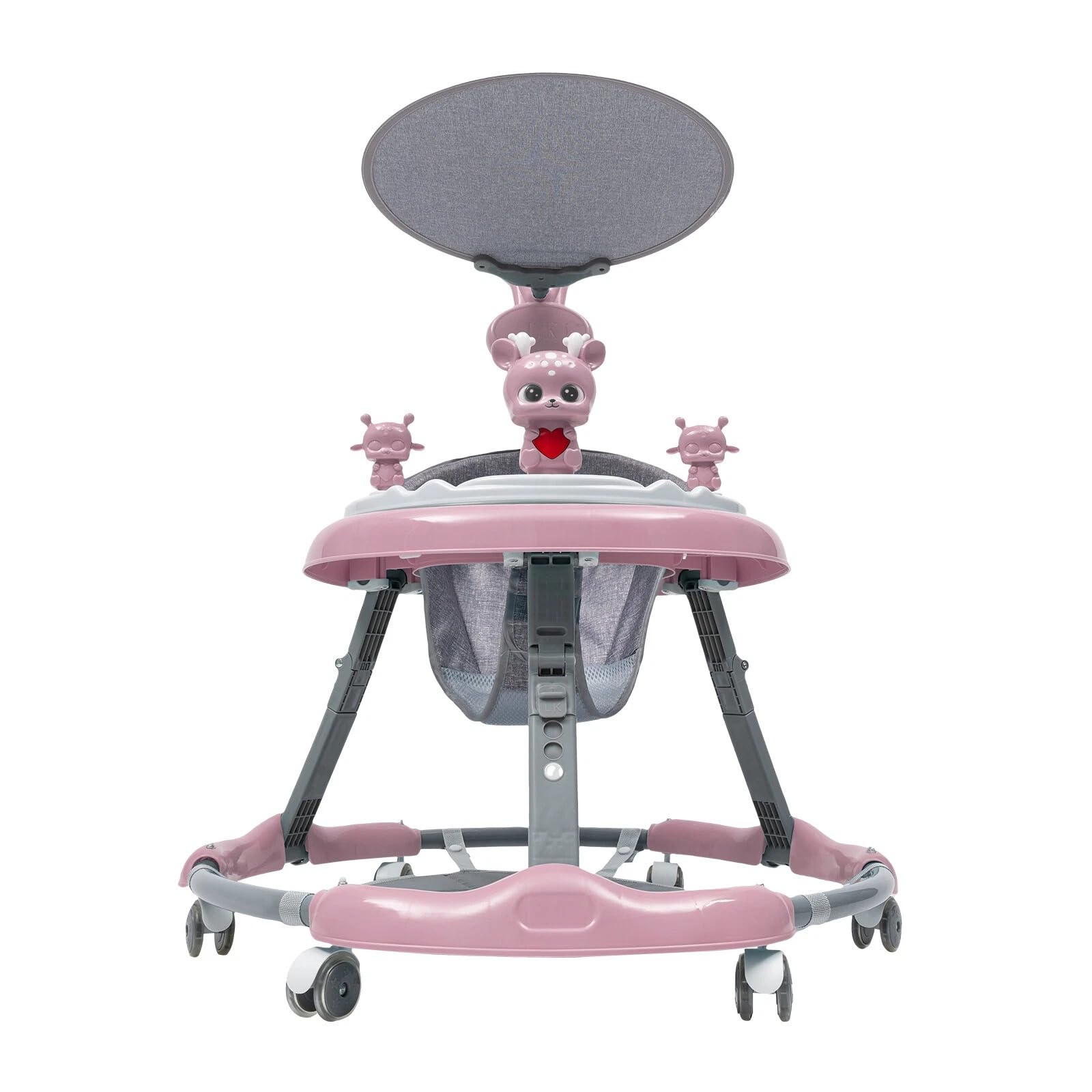 Andador de bebé andador escalable, Baby Walker Actividad Desarrollo, Andador Musical Ajustable 7 Alturas 4 en 1 Seguridad Anti basculación 6 Ruedas giratorias Plegable Casa Salón Viaje 70cm