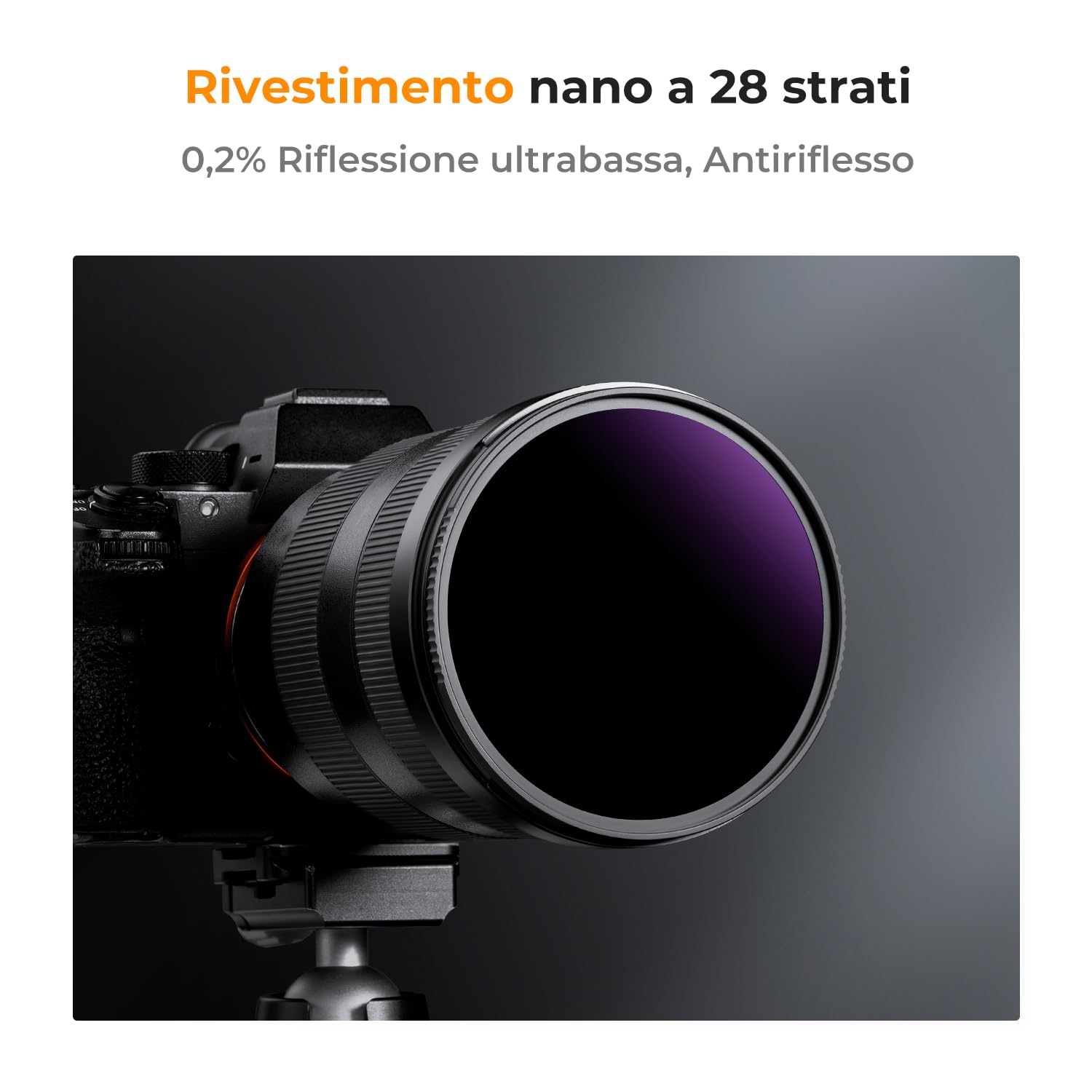 K&F CONCEPT Nano-Xcel 72mm Filtro ND10000000 (20 f-Stops) per Eclissi Solare, Filter a Densità Neutra ND1000000 Filtri per Fotografia di Solari in Vetro Ottico HD con Rivestimento Nano a 28 Strati