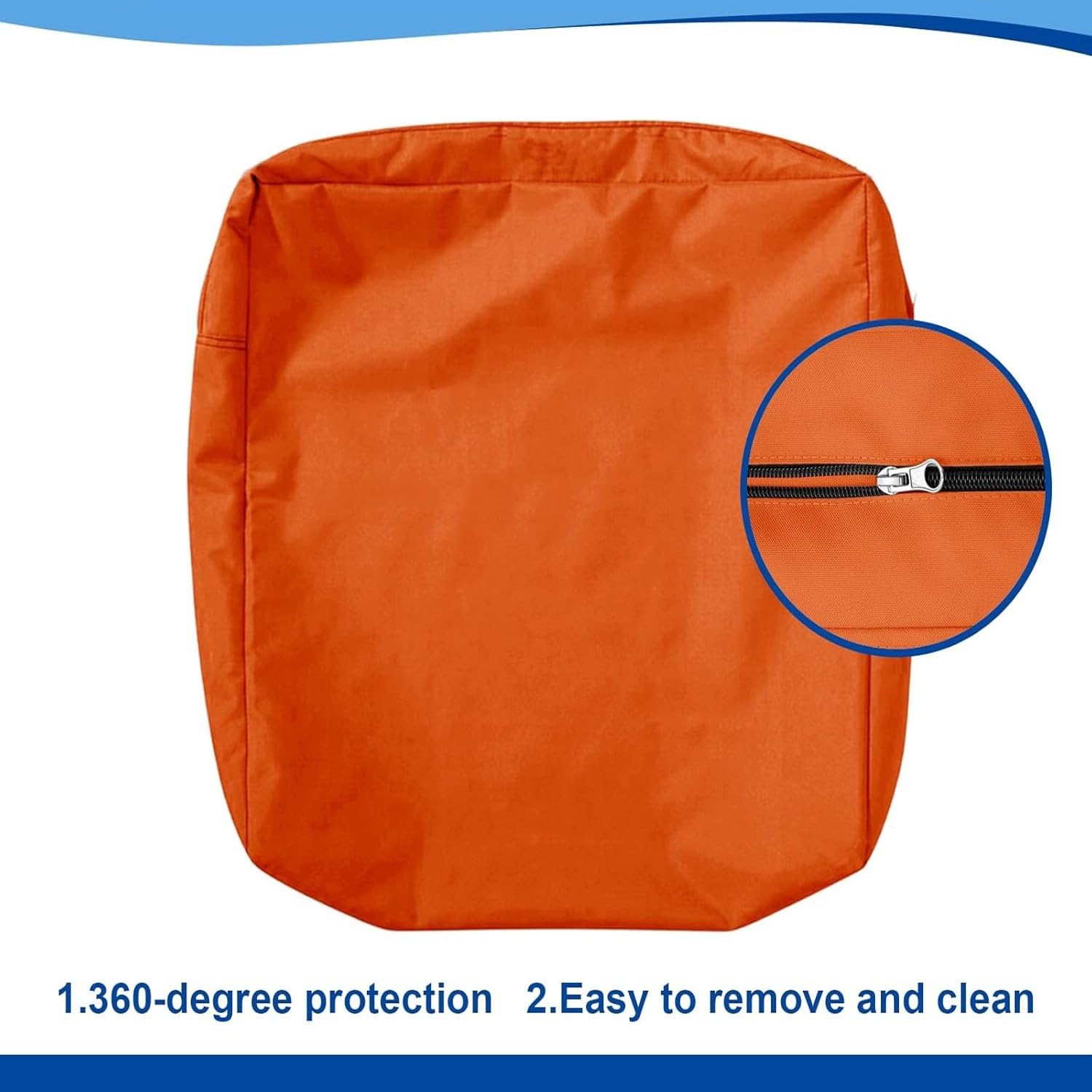 Fodere Cuscini Esterno 50x55x10cm Arancia Impermeabili UV con Cerniera