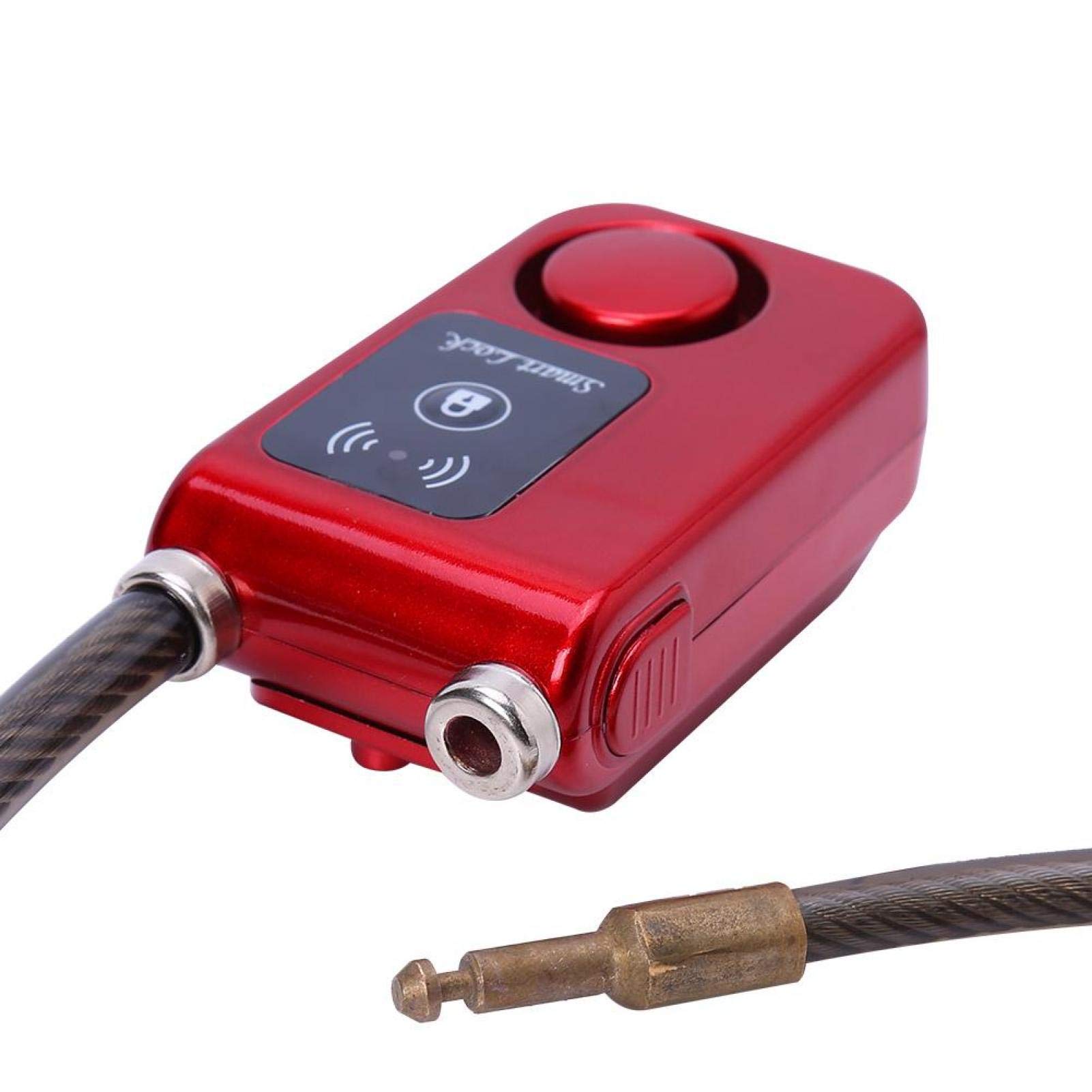Verrouillage de vélo Bluetooth, Verrouillage Intelligent antivol Bluetooth de contrôle APP avec Alarme 105dB pour système iOS et Android pour vélo, Moto, portails(Rouge)