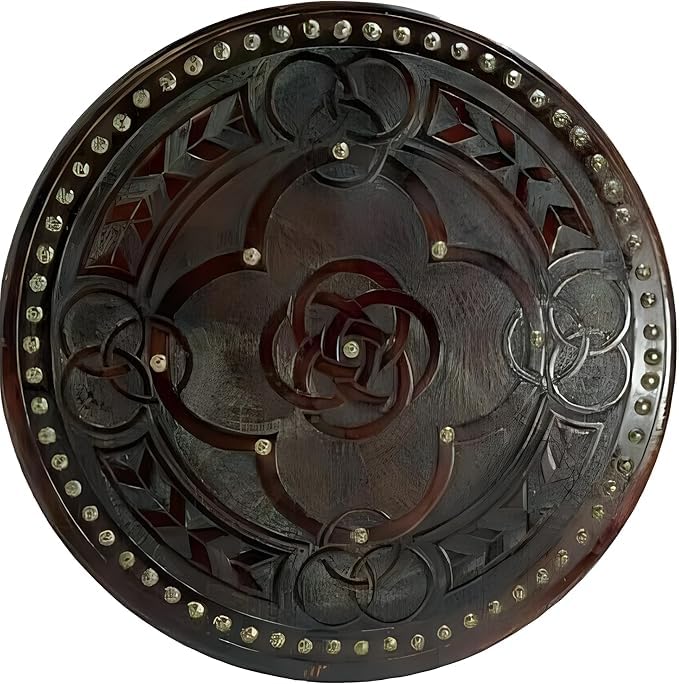 Medieval Sheild Round Shield LARP Medieval Wooden Viking Celtic Scottish Targe Brown Viking Shield Wall Decor Wall Decor Gift