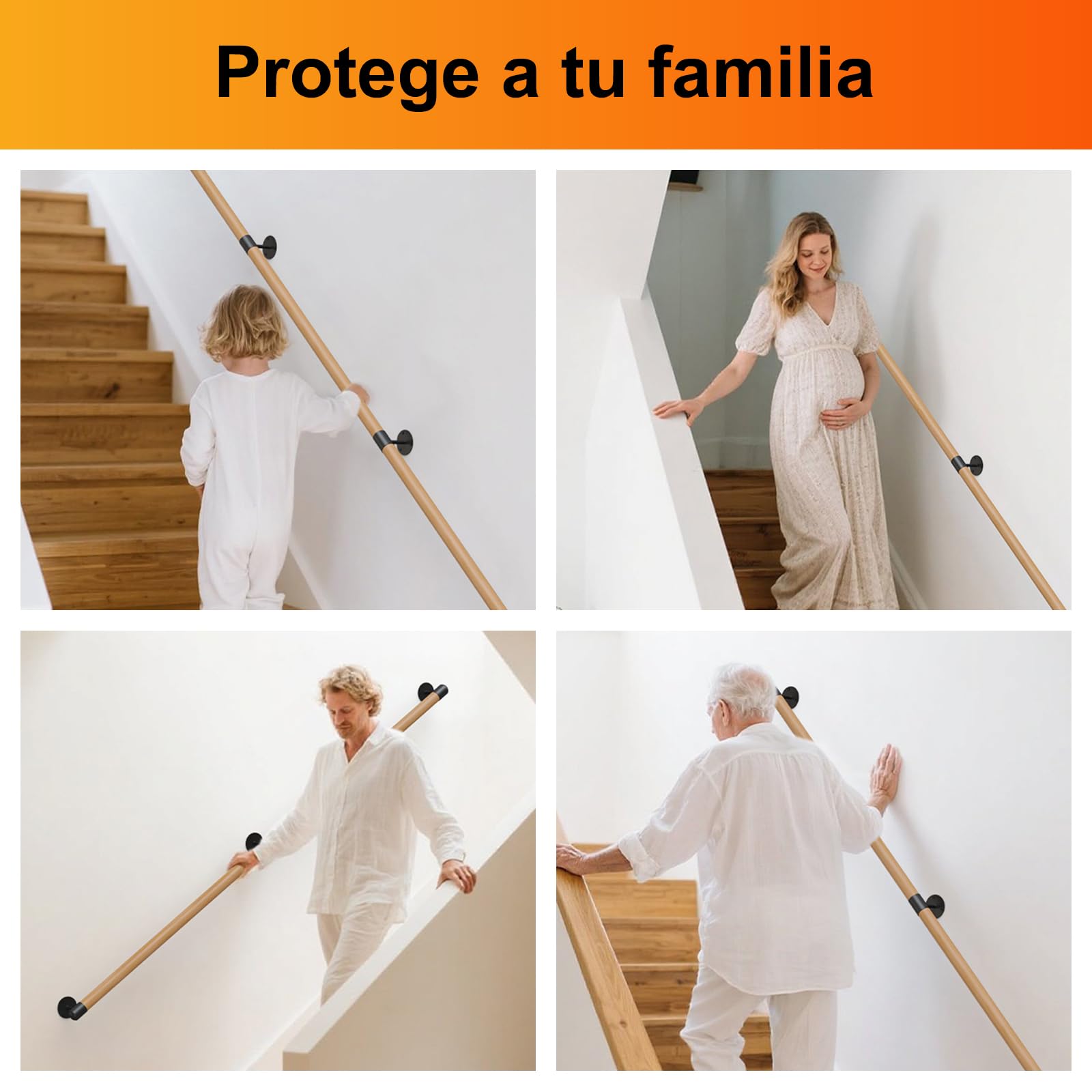 Pasamanos de Madera para escaleras Interiores Pasamanos de Escalera de Pared para el hogar baño Pasillo terraza barandillas de escaleras pasamanos,Longitud: 30-600cm (Beech, 30cm)