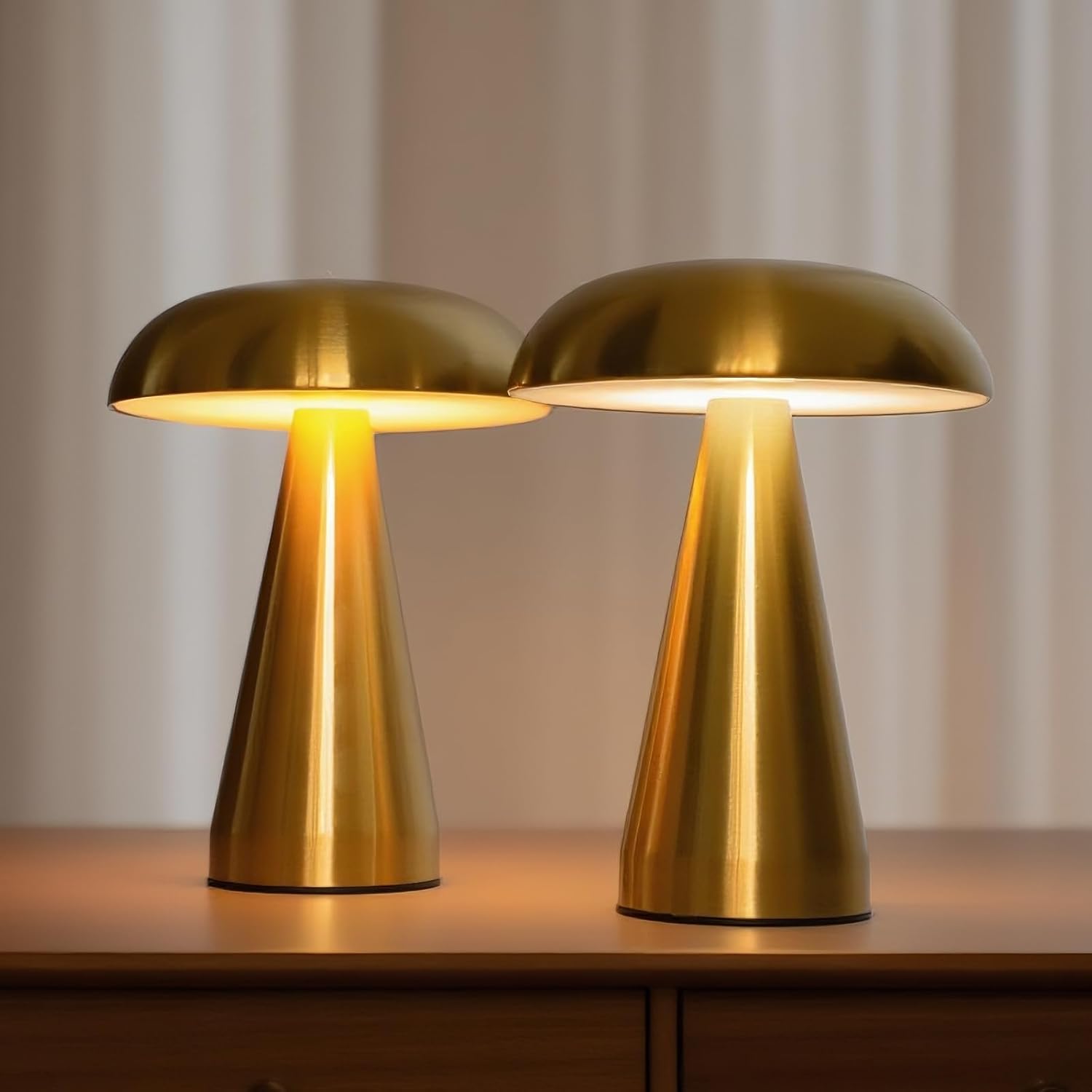 2-Pack Portable LED Desk Lamp, 5000mAh Rechargeable Battery, 3-Color Touch Control, Cordless Table Lamp with Stepless Dimming, Modern Bedside Lamp for Bedroom, Living Room, and Dining Room