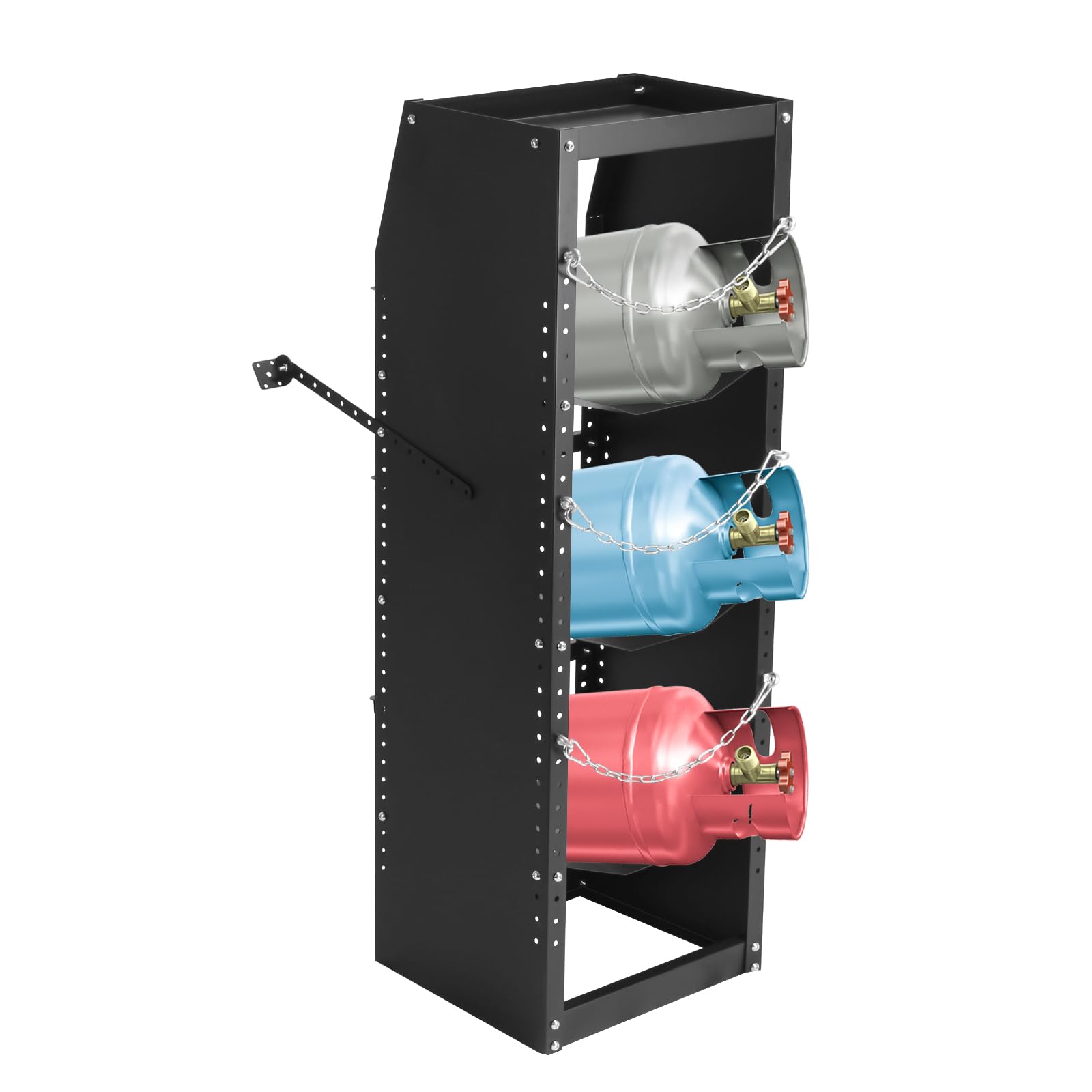 Refrigerant Tank Rack, Propane Tank Storage Freon Tank Holder 46" H x 15" W Heavy Duty Nitrogen Tank Holder for Nitrogen, Oxygen