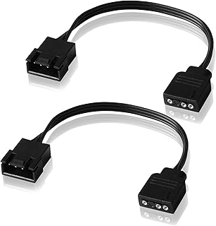 EZDIY-FAB ARGB LED Adapter for NZXT Fan, F120 AER RGB Fan, No NZXT CAM hub Required, Compatible to Aura Fusion Mystic Light, Two in Pack