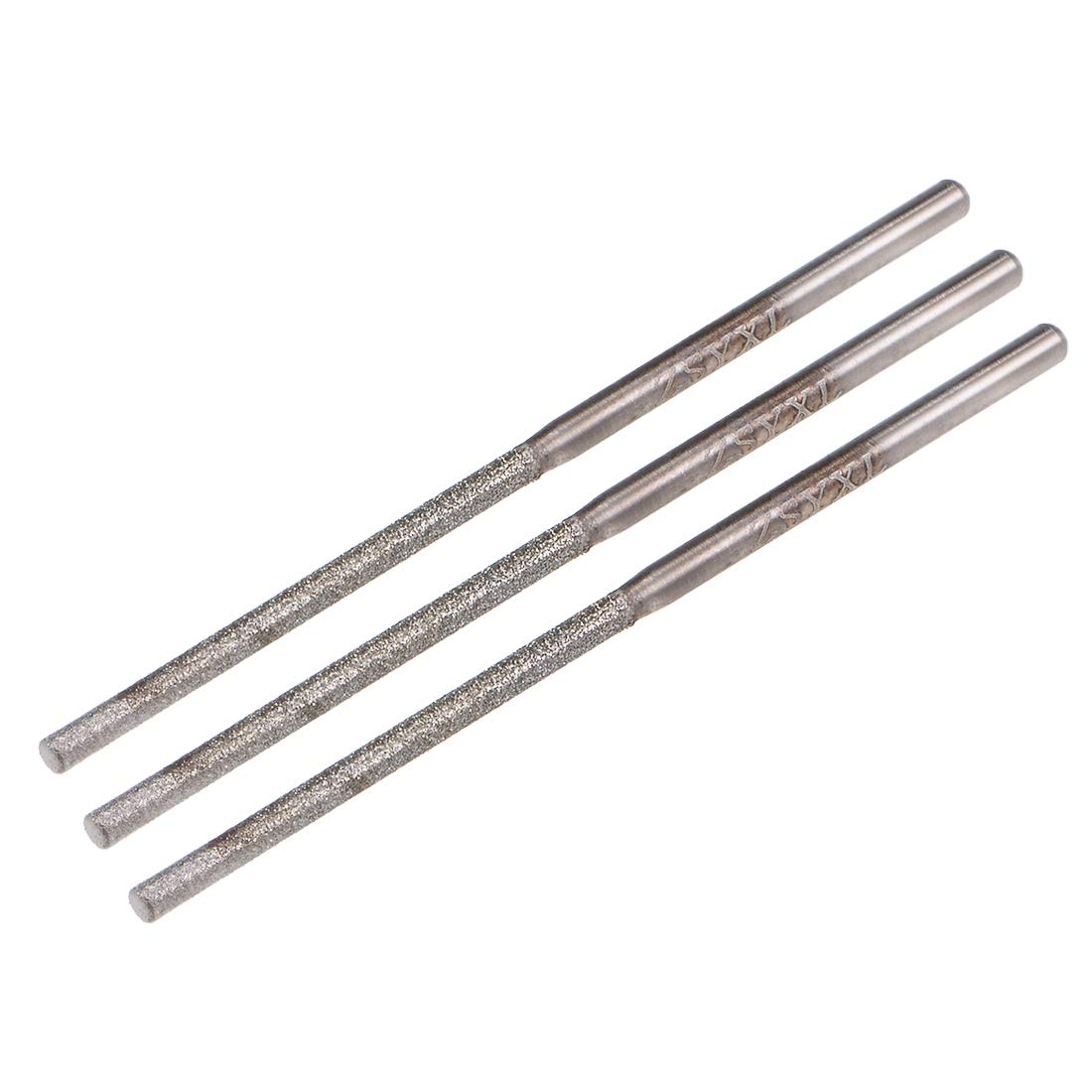 Mini Diamond Burrs Grinding Drill Bits for Rotary Tool 2.35mm Shank 2.1mm Cylindrical Ball Nose 3 Pcs