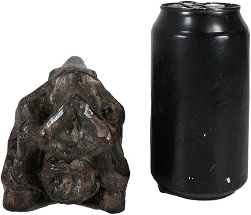 Miniatura 6 de Ebros Gift Réplica de taxidermia sintética, figura de calavera pequeña de resina con acabado de bronce sintético, esqueletos prehistóricos, fósiles