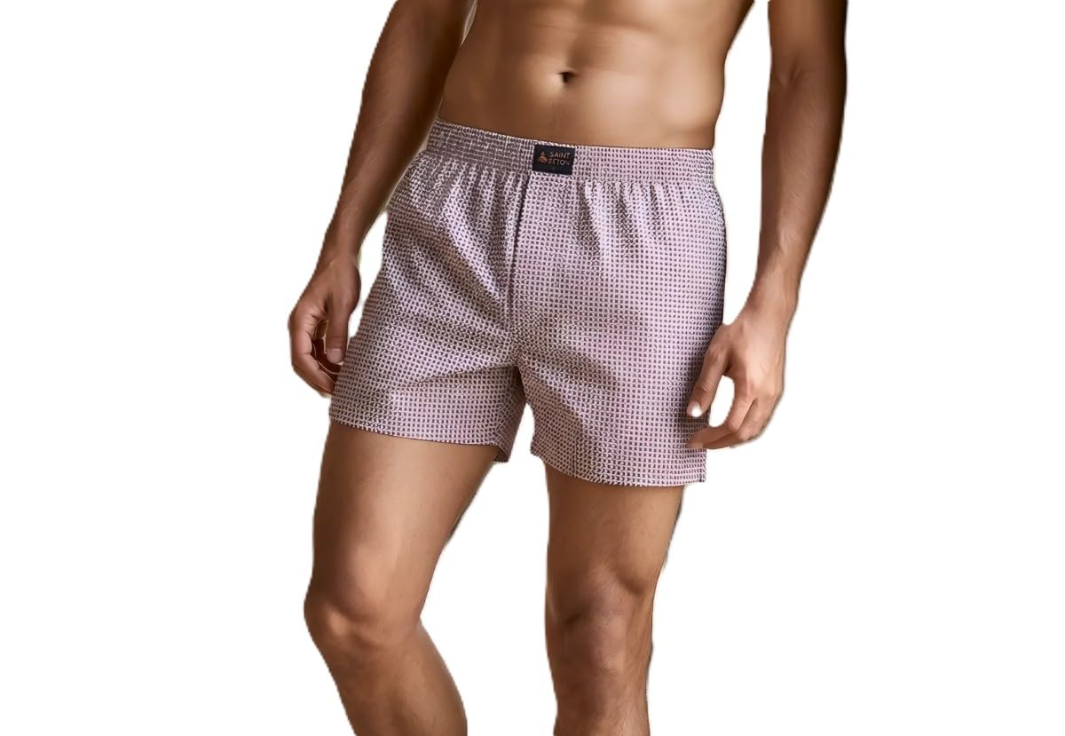 Men's Printed Cotton Boxer Shorts | Soft Breathable Fabric | Regular Fit | Assorted Floral, Paisley & Geometric Prints (in, Alpha, M, Regular, Standard, White Maroon Prints)-picture-50