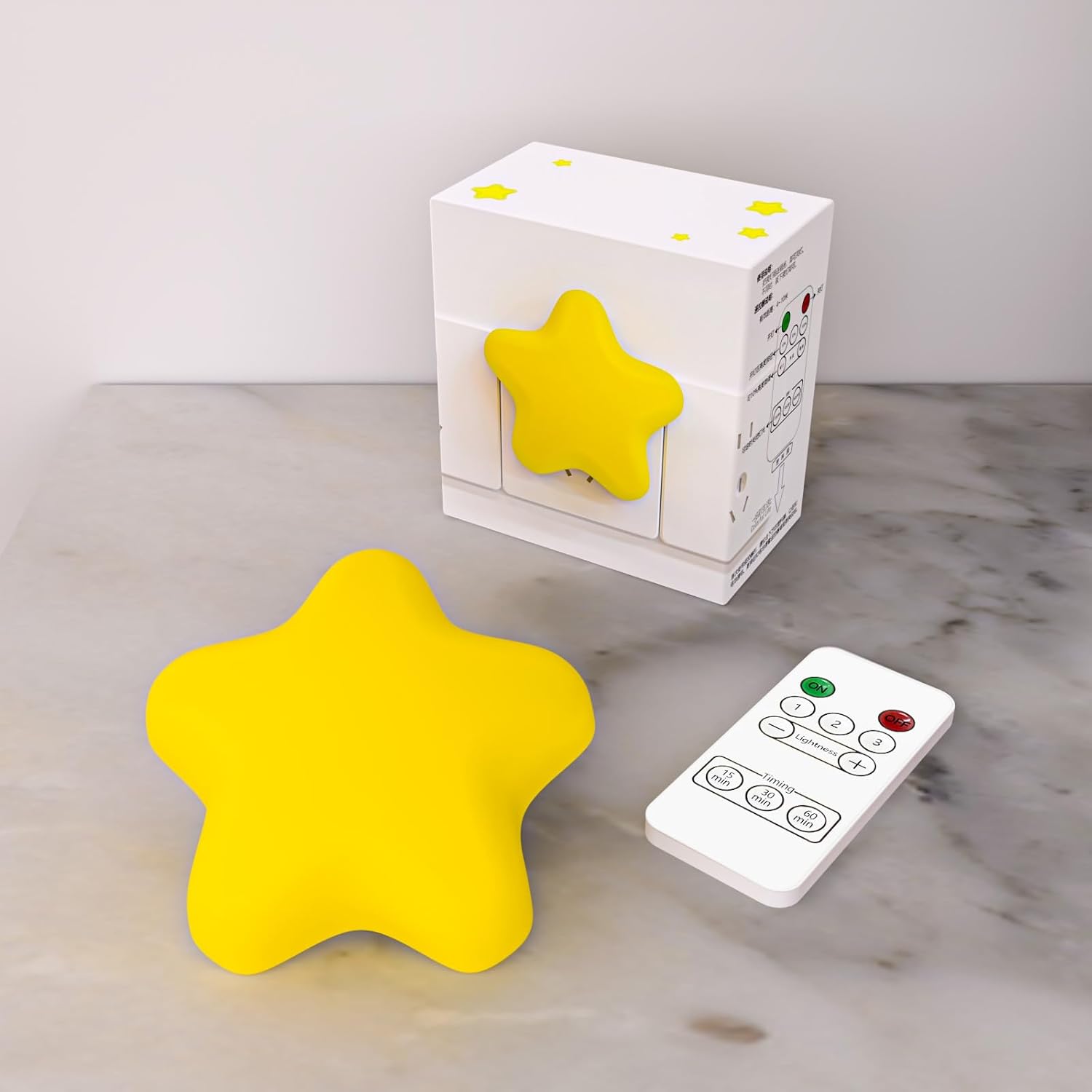 Colorful Life Remote Control Star Night Light for Bedroom Decor – Soft Warm/White Glow Plug-in LED Night Lamp for Baby, Kids, Nursery, Gift.(with Remote Control)