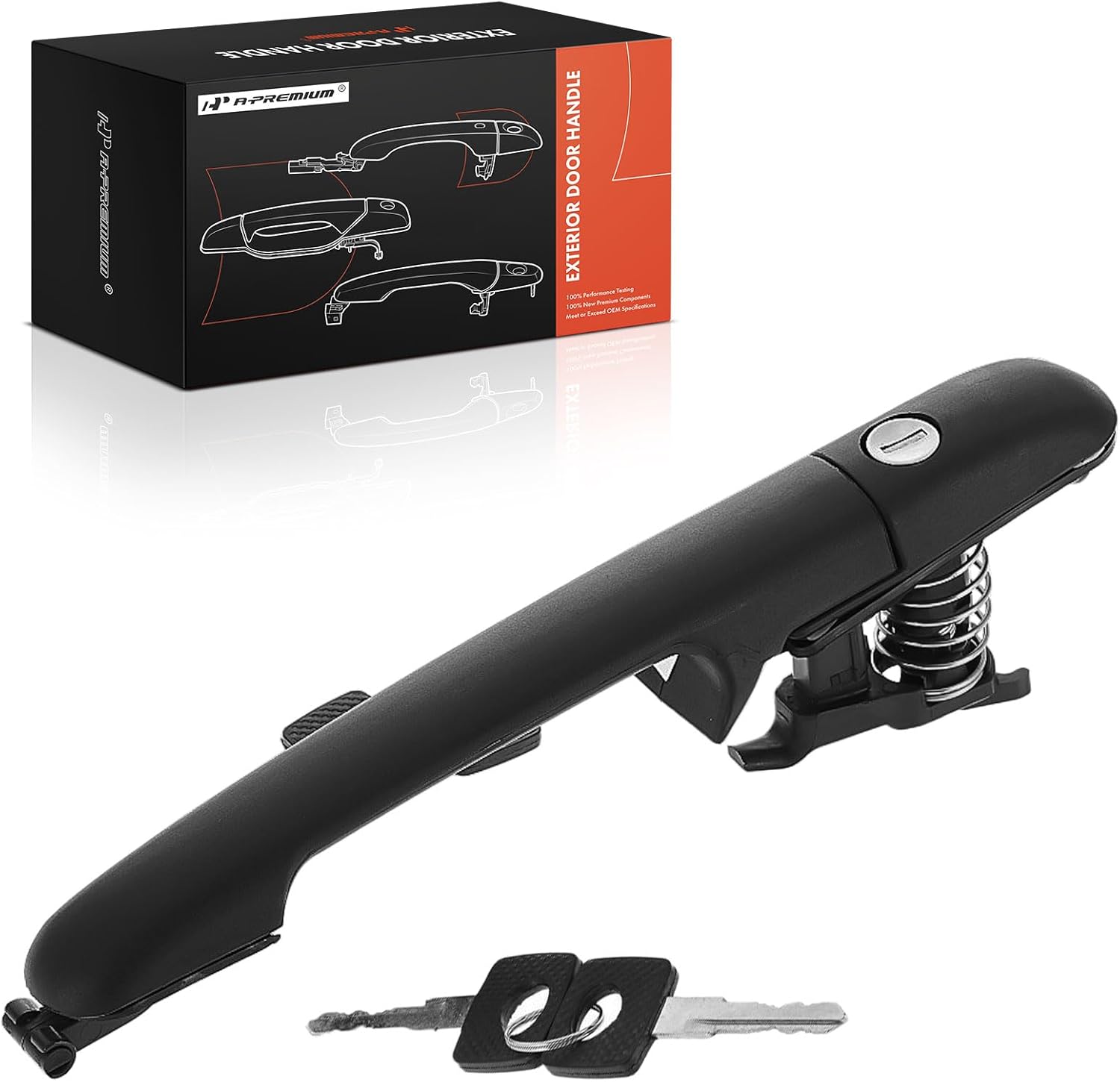 A-Premium Driver or Passenger Side Exterior Sliding Door Handle with Key Cylinder Compatible with Dodge Sprinter 2500 3500 2003-2006 & Freightliner Sprinter 2500 3500 2002-2006, Textured Black