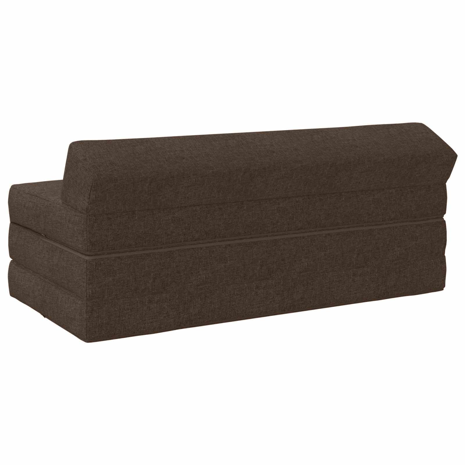 Łóżko składane w kolorze szarobrązowym (taupe), 120 x 60 x 49 cm, materiał z funkcją 2 w 1, sofa do spania i lounge, meble tapicerowane do salonu, pokoju gościnnego i biura, ze schowkiem i