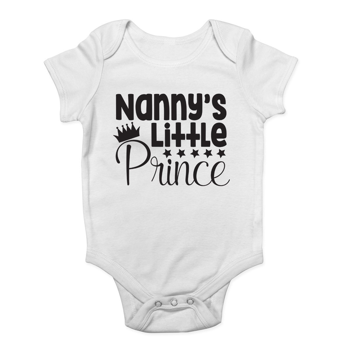 Nanny's Little Prince Cute Boys Baby Vest Bodysuit White