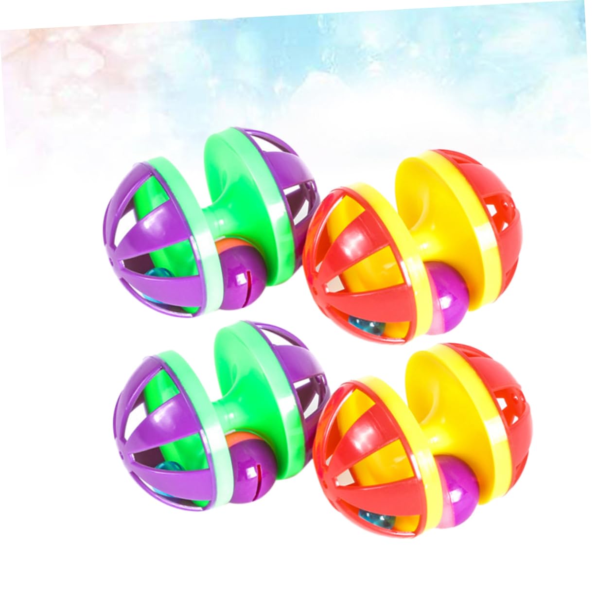 minkissy 12piezas Juguetes para Gatos Cascabeles De Balones Interactivas De Plástico para Diversión y Estimulación para Gatos Aleatorios