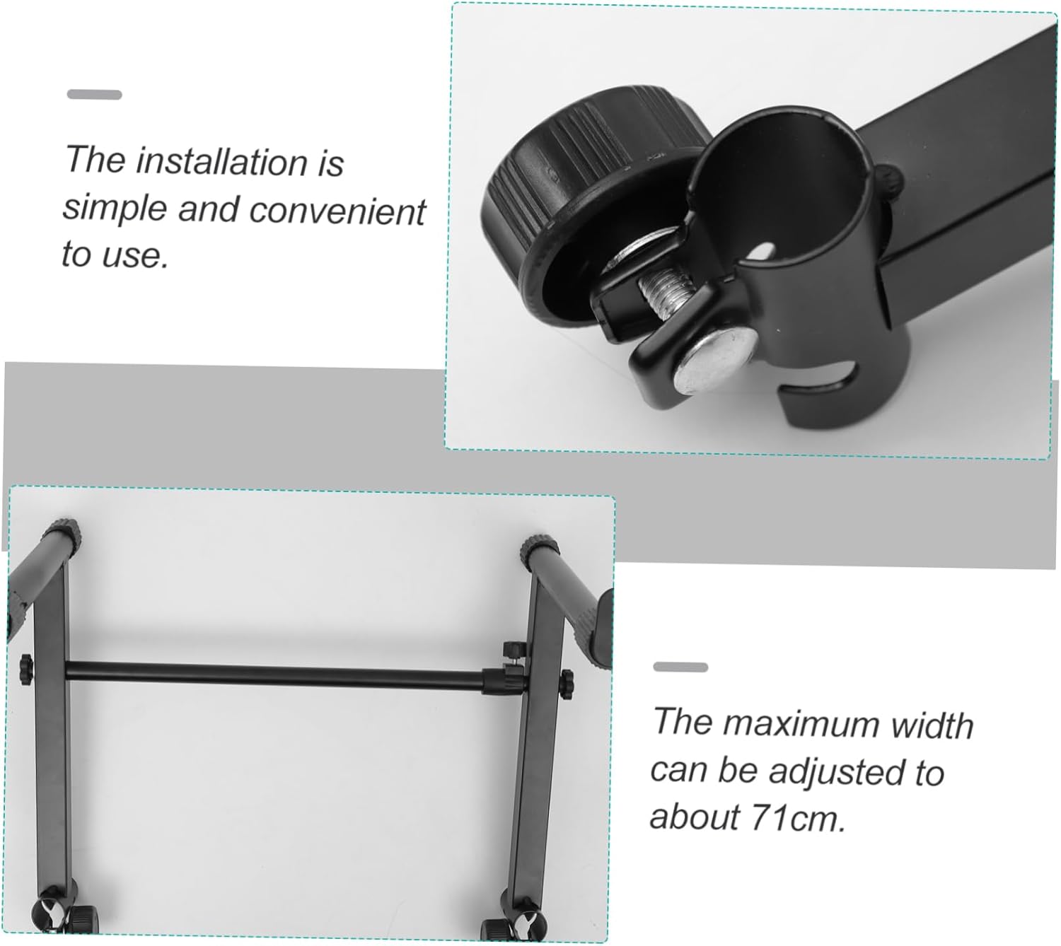 Simple Installation Keyboard Holder Digital Pianos Stand Rubber Sleeve Dual Tiered Keyboard Stand 71cm Max Width Random Style