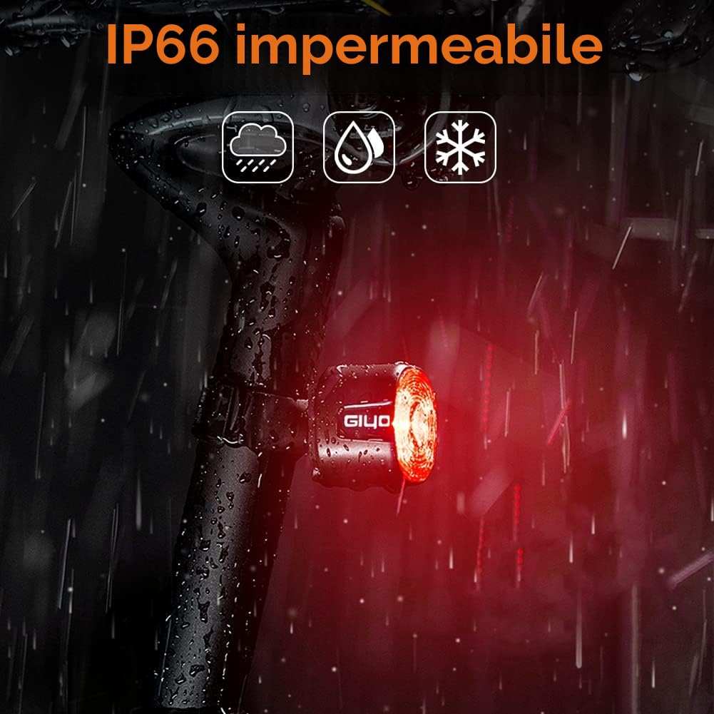 Luci Posteriori Bicicletta Intelligenti - NIUAWASA Rilevamento Della Frenata Auto On/Off Luci Posteriori Bici Ricaricabile USB IP66 Impermeabile Fanalino per Biciclettas