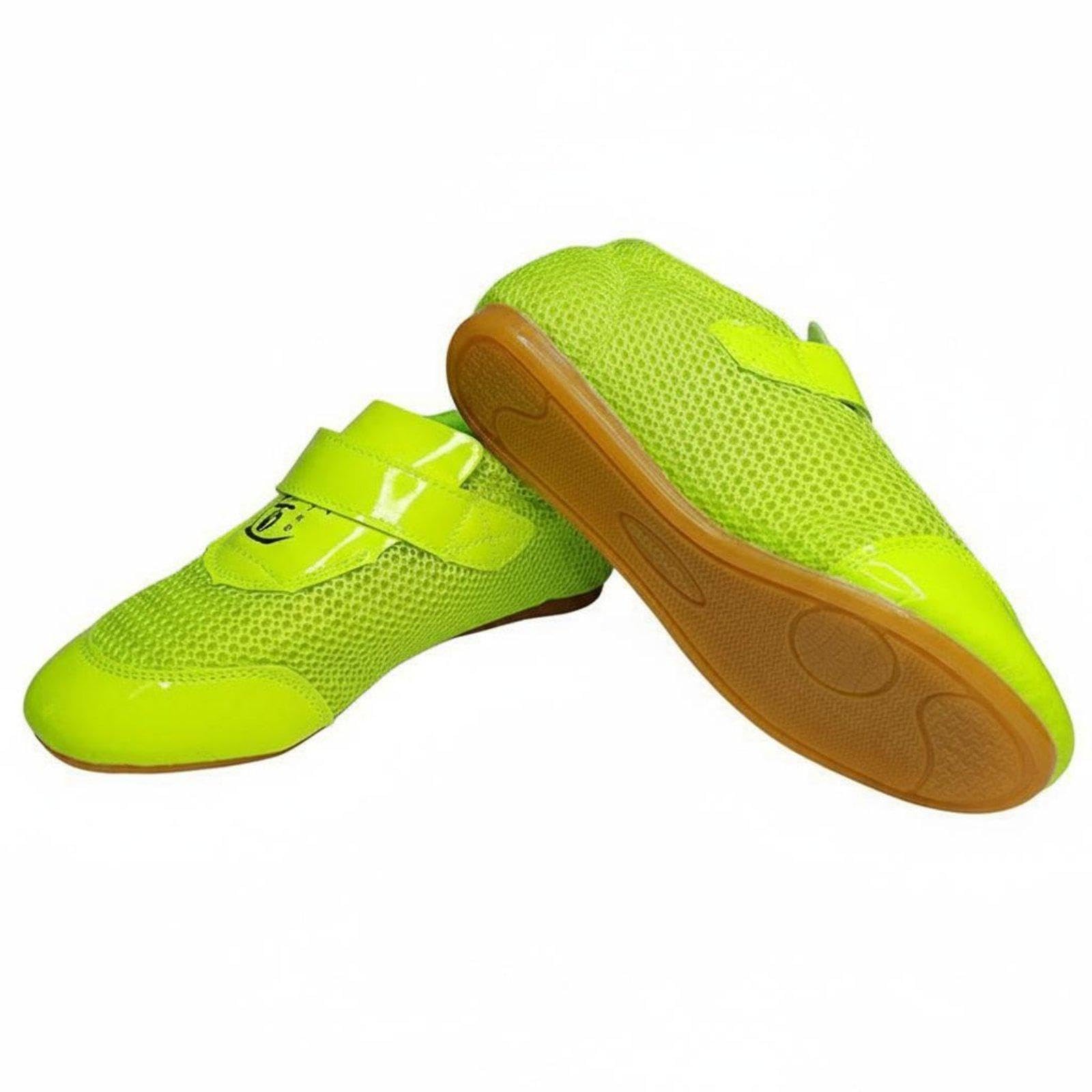 CALANDIS Hook-and-Loop Kickboxing Footwear Shoes Soft Sole Hook-and-Loop Strap Kickboxing Footwear Shoes Breathable Fighting Arts Footwear for Children 29 Green-picture-33