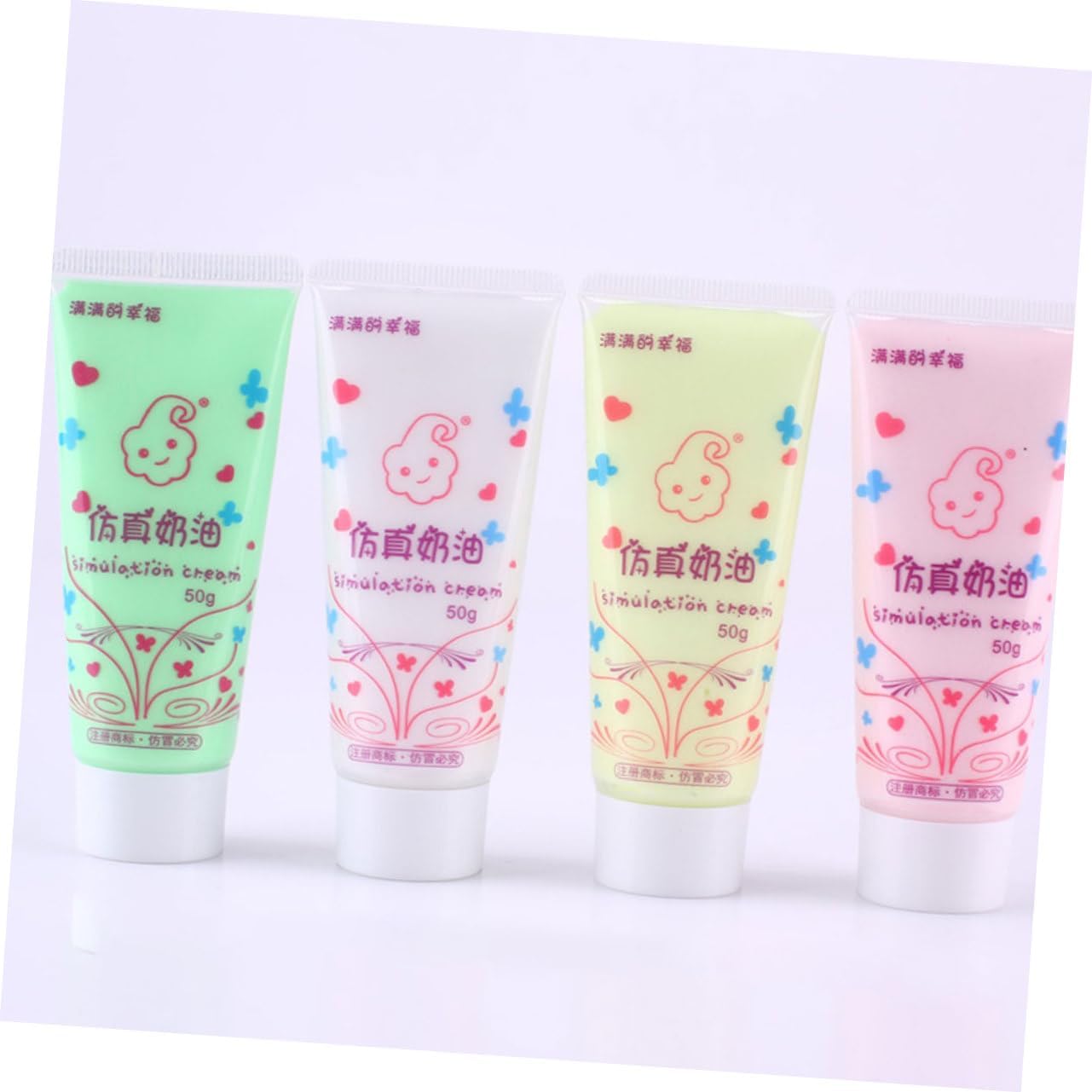 Veemoon 22 Pcs DIY Cream Glue for Phone Case Decorating Simulation Paste with Dual Nozzles Safe Material for Crafting Patterns and Embellishments Random Color