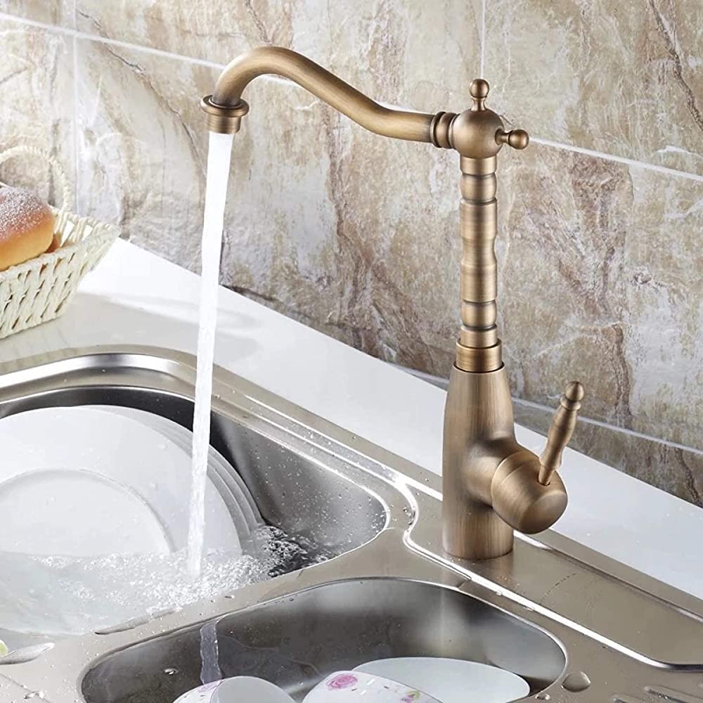 Grifo mezclador monomando de cobre para lavabo de bano o fregadero de cocina