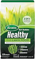 Scotts Turf Builder Healthy Plus Lawn Food - 2-in-1 Fungicide Fertilizer Prevents 27 Diseases, Beats Summer Stress, Covers 4,000 sq ft