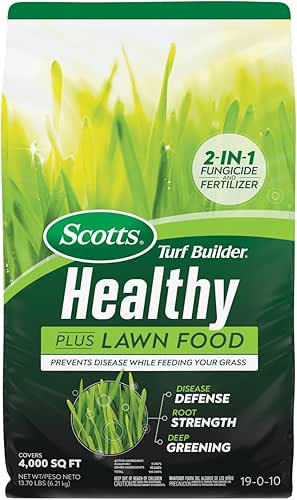 Scotts Turf Builder Healthy Plus Lawn Food, 2-in-1 Fungicide and
