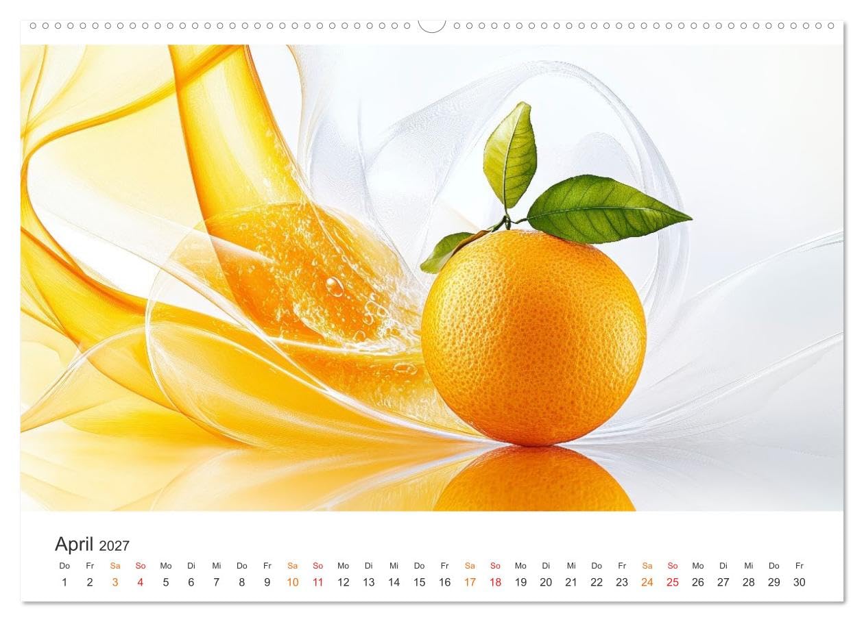 CALVENDO - Gartenkalender - Symphonie aus Obst und Fantasie (hochwertiger Premium Wandkalender 2027 DIN A2 quer), Kunstdruck in Hochglanz: Obst und Kunst - ein Spiel aus Farben, Licht und Formen.