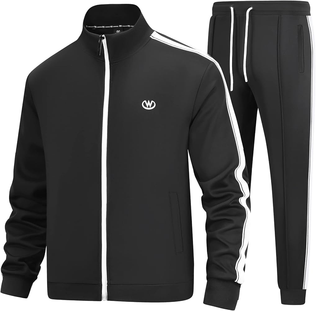 Amazon.com: BASICDOT Track Suits Mens 2 Piece Tracksuits Full Zip