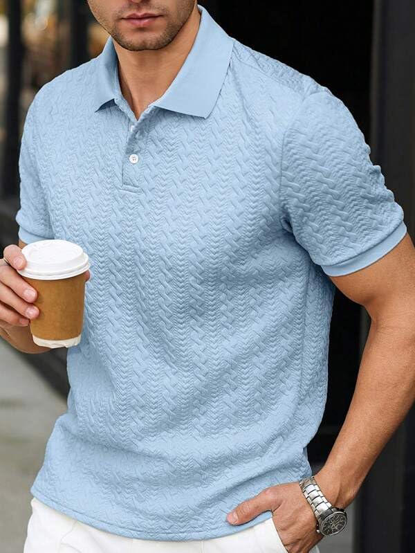 Image of Trillion Jacquard Men's Polo T Shirt for Men | Textured Tshirts for Man (Polyester Blend | Regular Fit)