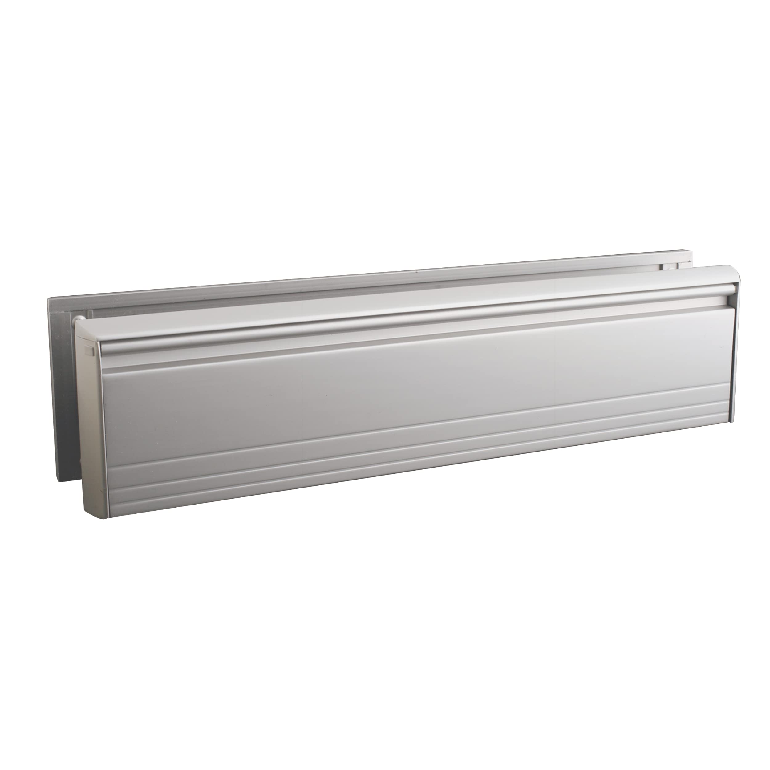 UAP Xfort MailPlate Pro 12" Letterplate Matt Chrome, Premium Draught Proof Postal Letterbox, Telescopic Sleeved Letter Box For Wooden, Composite And uPVC Midrail Doors With 40-80mm Door Thickness.