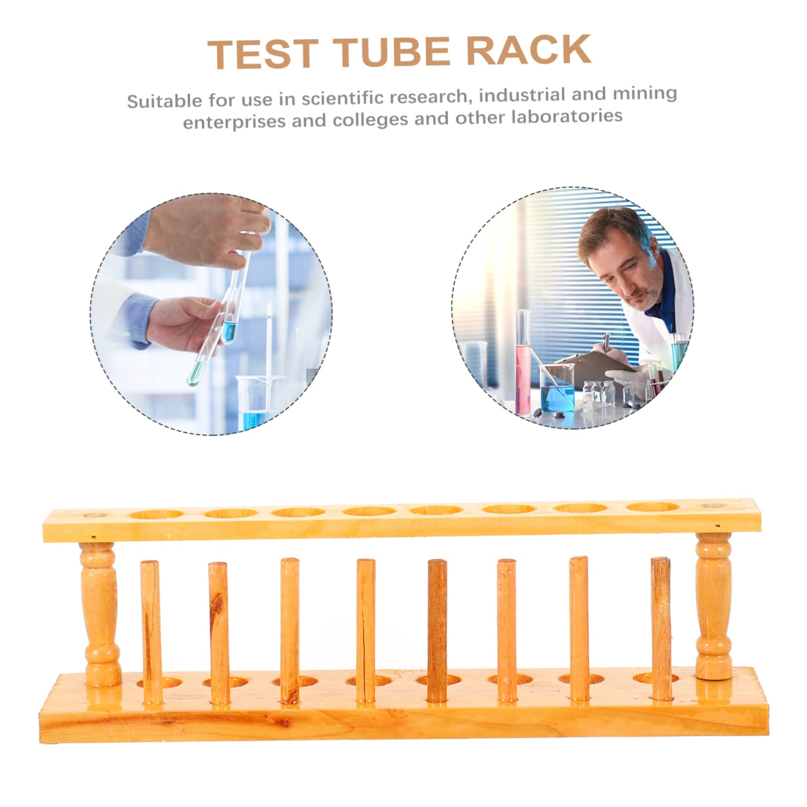 ULTECHNOVO 4piezas Soporte De Tubos De Ensayo De Madera Estante Para Laboratorio De Rack De Almacenamiento Para Experimentos Científicos