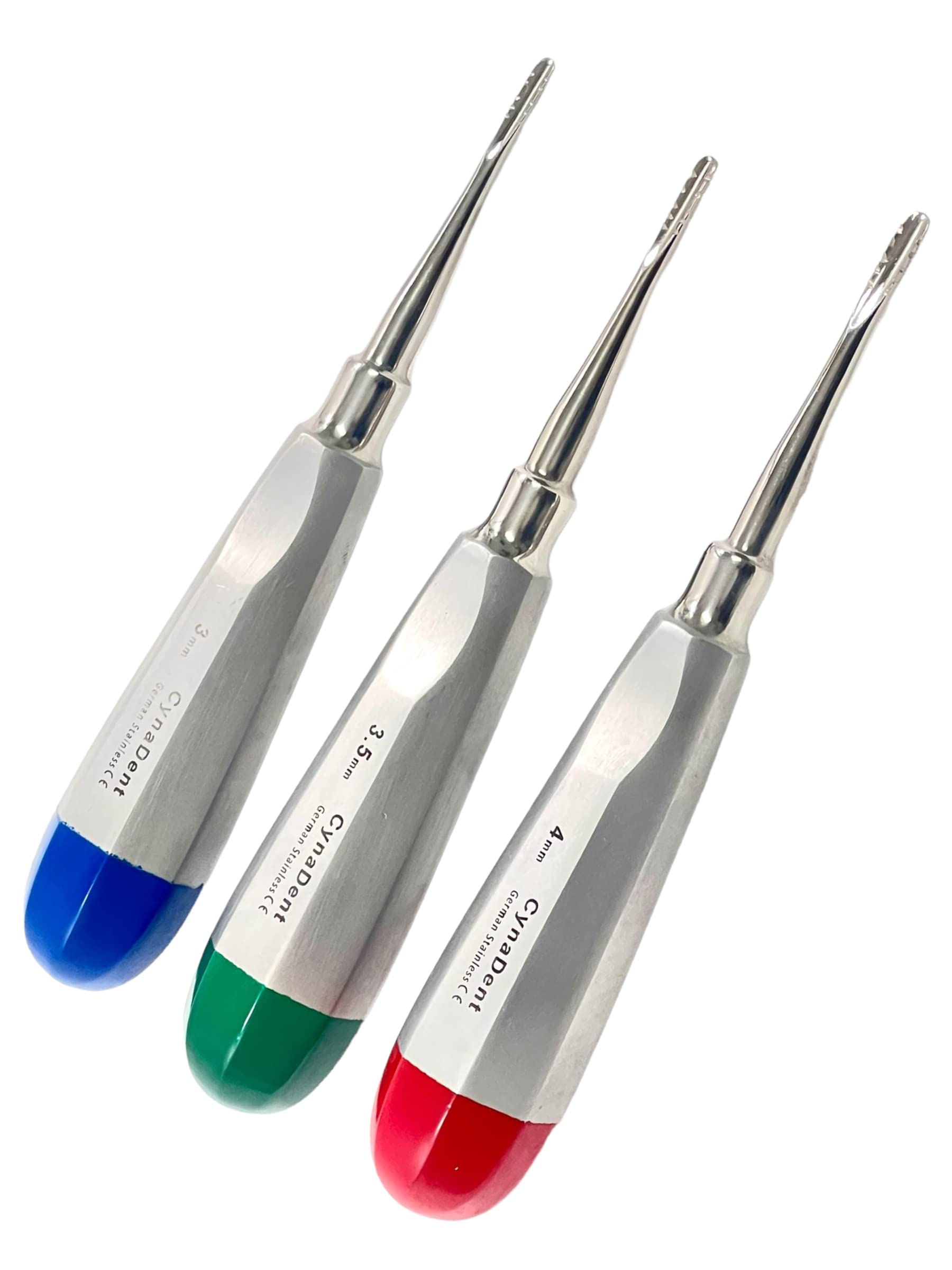 ArTlAb-Premium Dental Elevators Etracting Extraction Osteotome Periotome Luxating Elevator Apical Spade Cryer Proximator Elevator Oral Implant, Root Extraction (Elevator Set of 3 Serrated Tip)