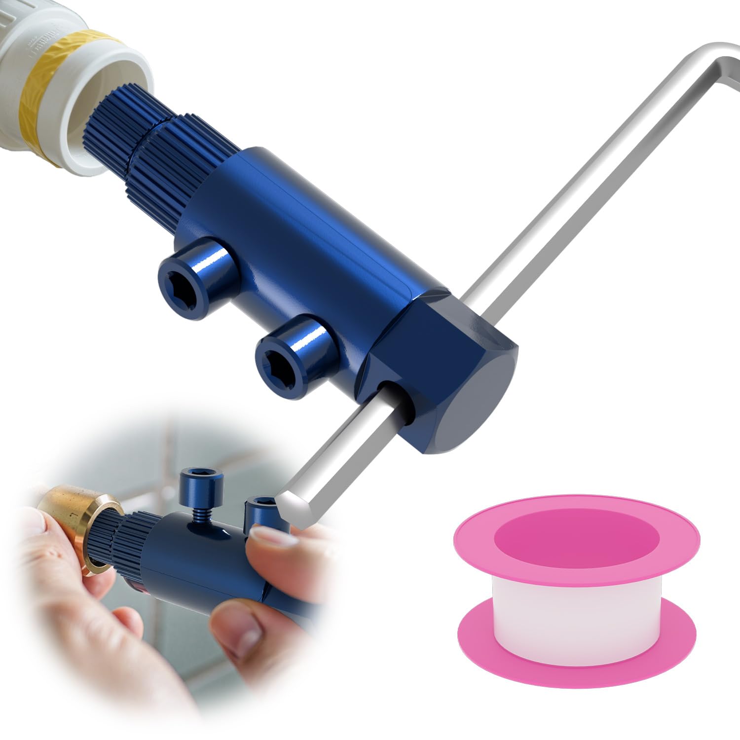 NEXON Broken Pipe Extractor Tool - Broken Faucet Removal Tool for 1/2", 3/4", 1" Pipes | Removes Rusted/Damaged Faucet Bolts & Pipe Threads (Blue)