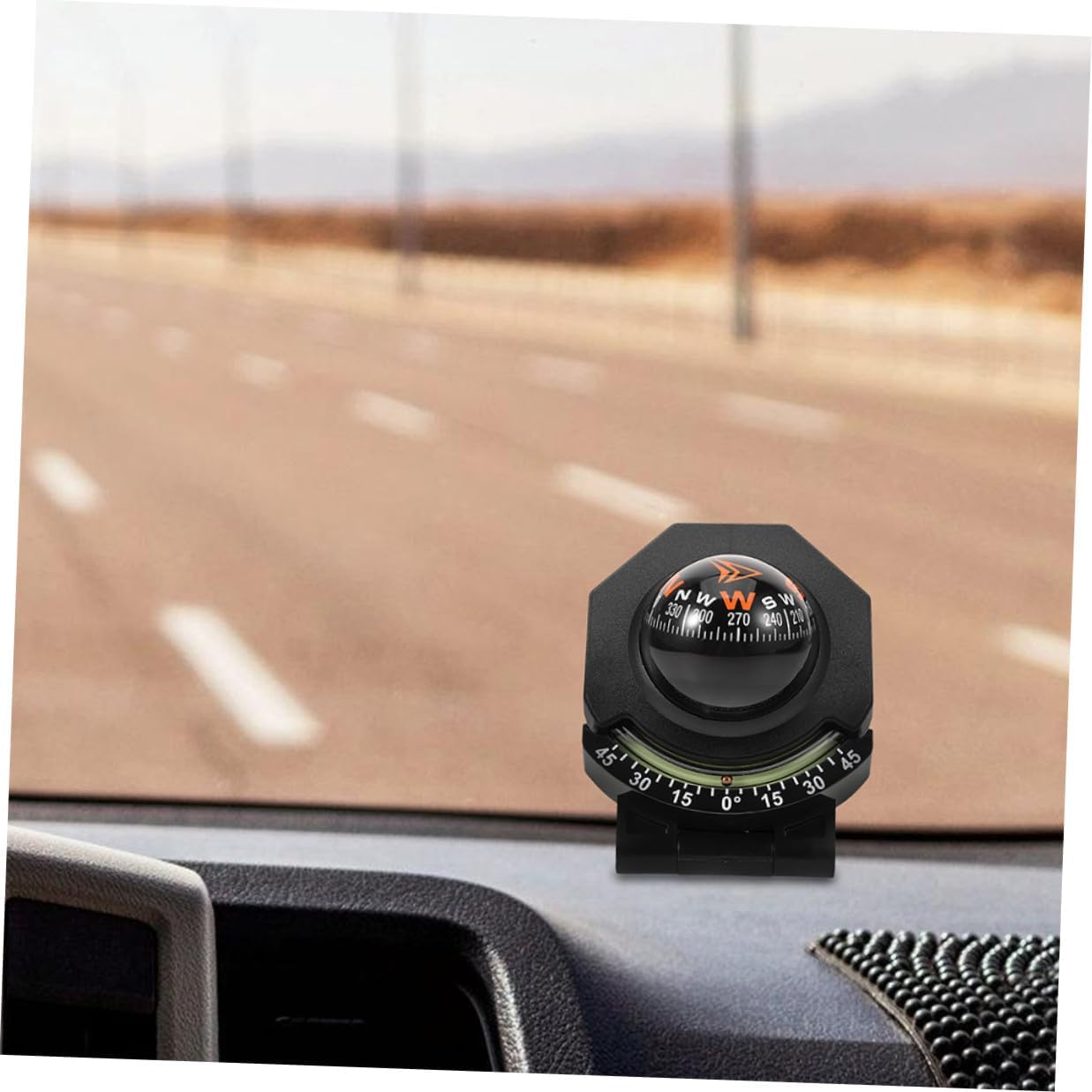 Outanaya 2pcs Auto Compass Dashboard Mount with Inclinometer Car Guide Ball High-Accuracy Navigation for Cars and Boats